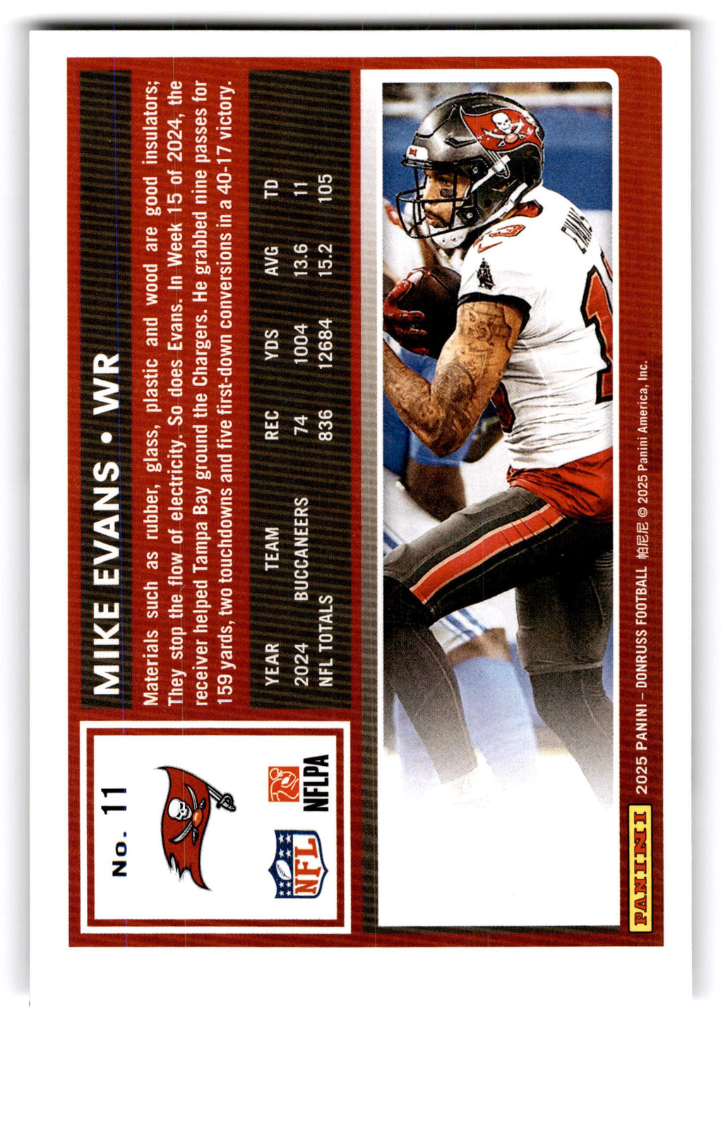 2025 Panini Donruss Football Mike Evans #11