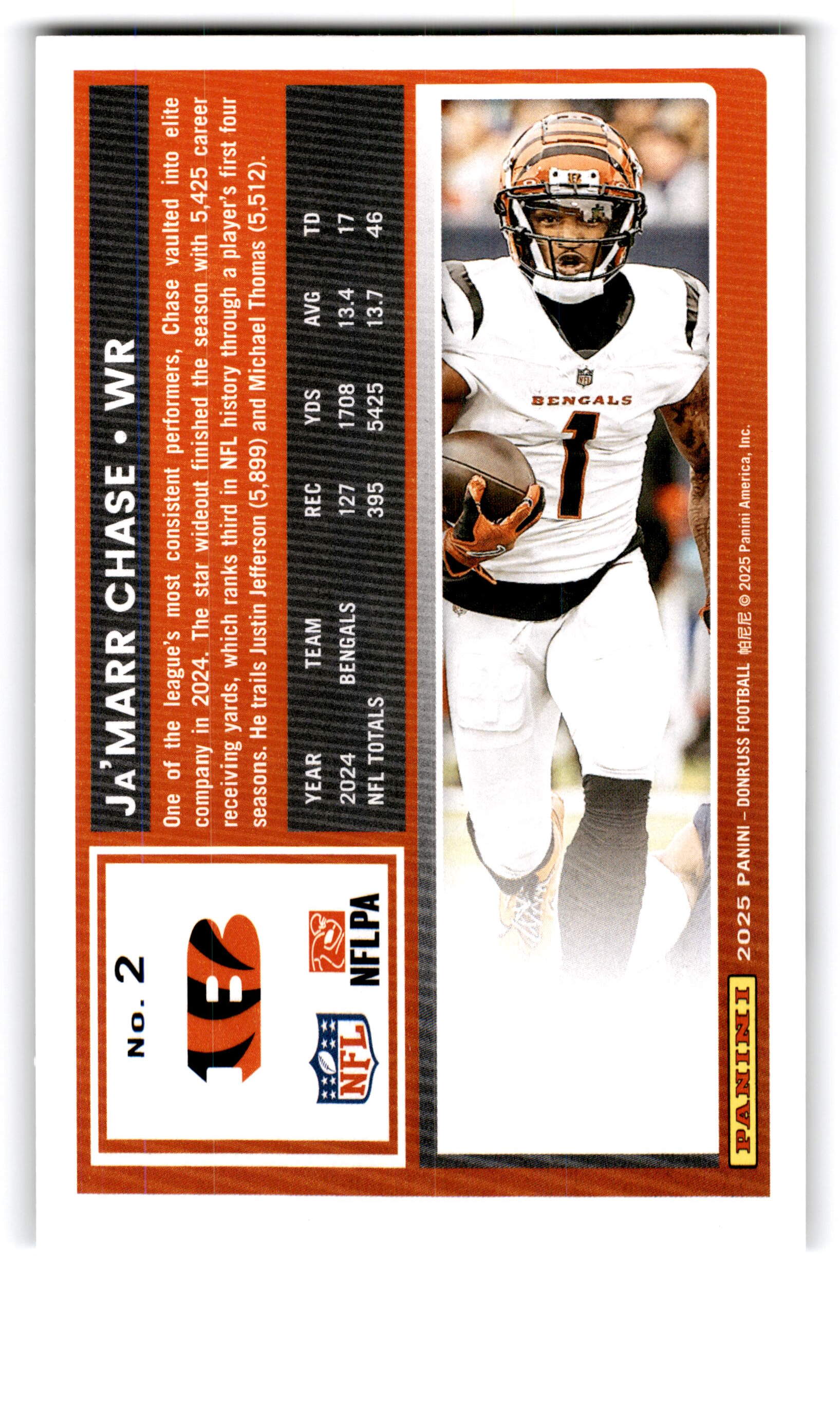 2025 Panini Donruss Ja'Marr Chase #2
