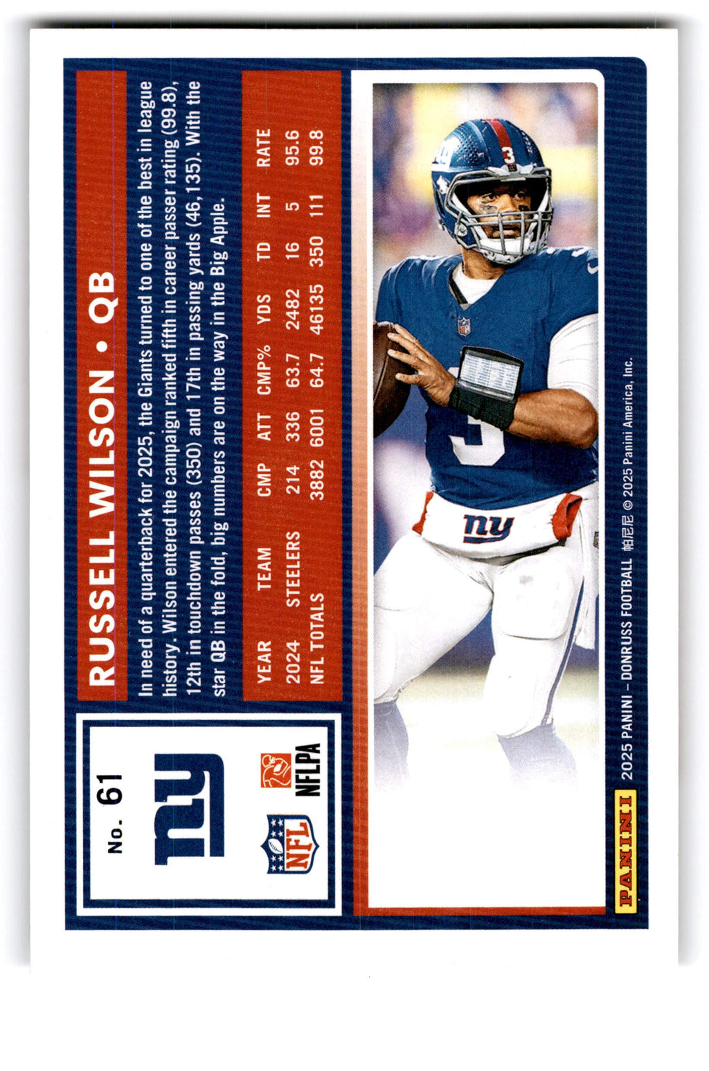 2025 Panini Donruss Russell Wilson #61
