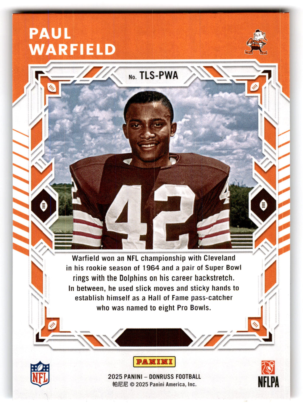 2025 Panini Donruss Legend Series Paul Warfield #TLS-PWA