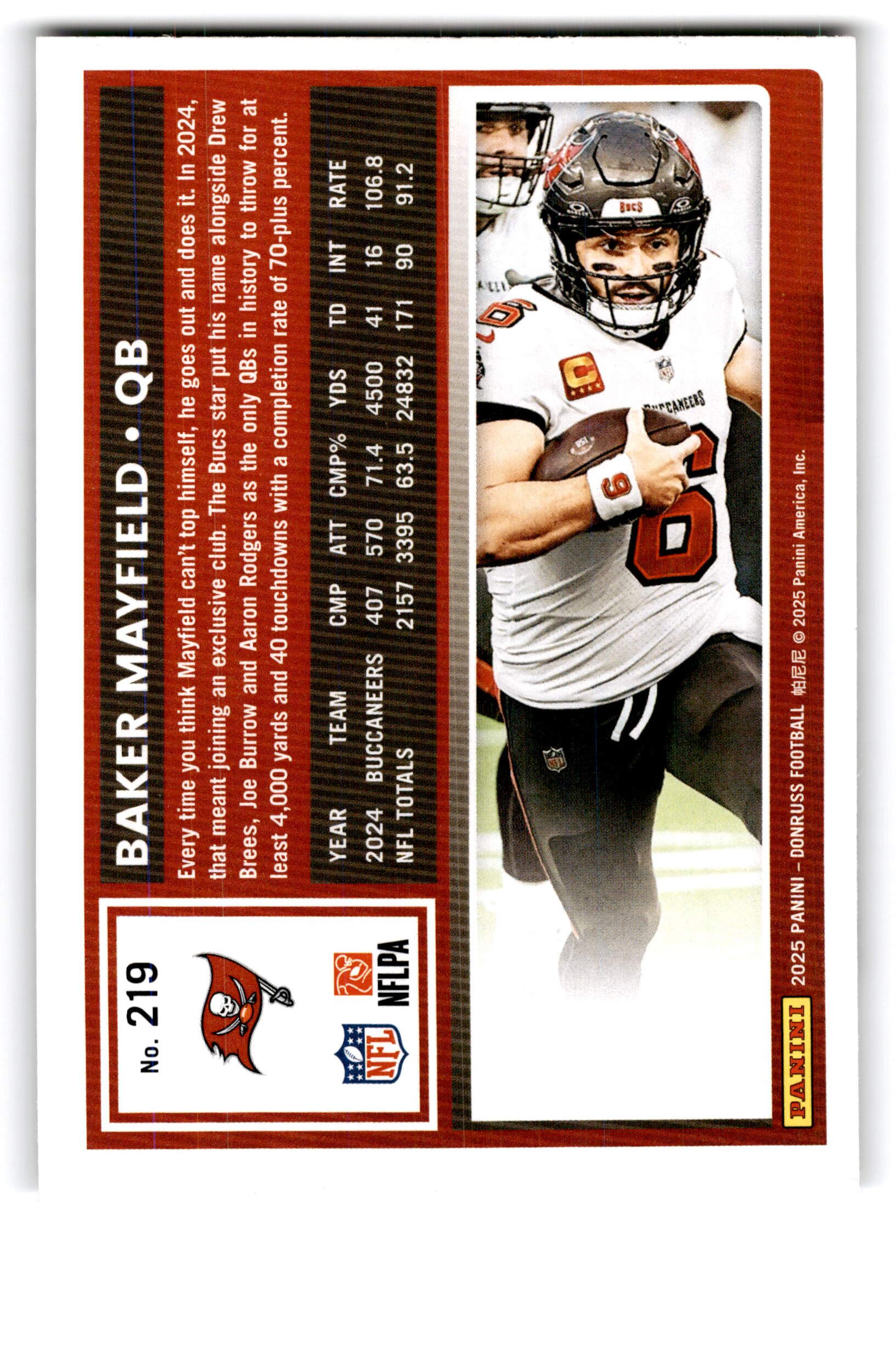 2025 Panini Donruss Football Baker Mayfield #219