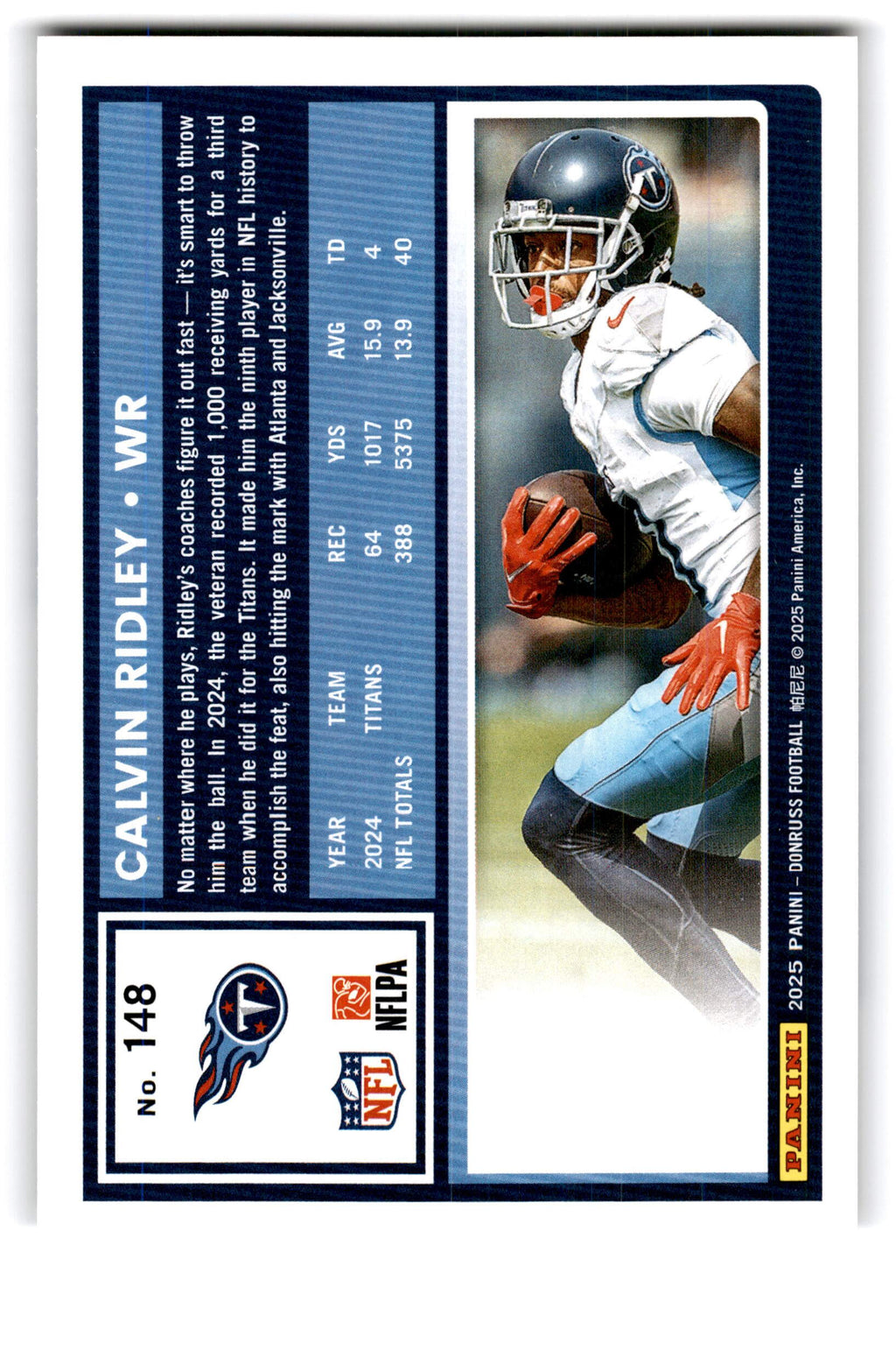 2025 Panini Donruss Calvin Ridley #148