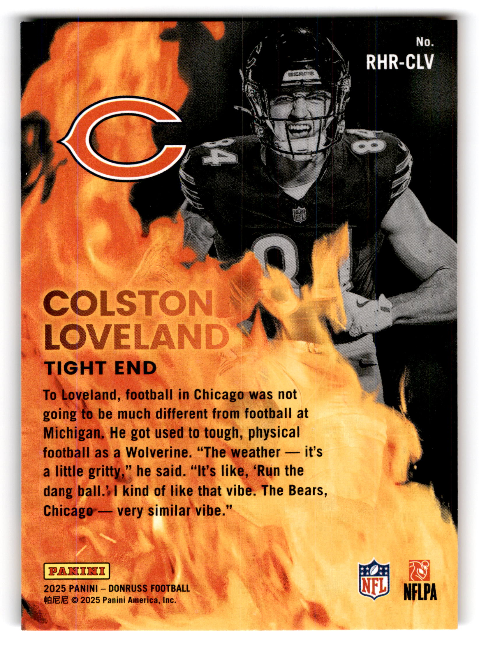2025 Panini Donruss Red Hot Rookies Colston Loveland #RHR-CLV RC