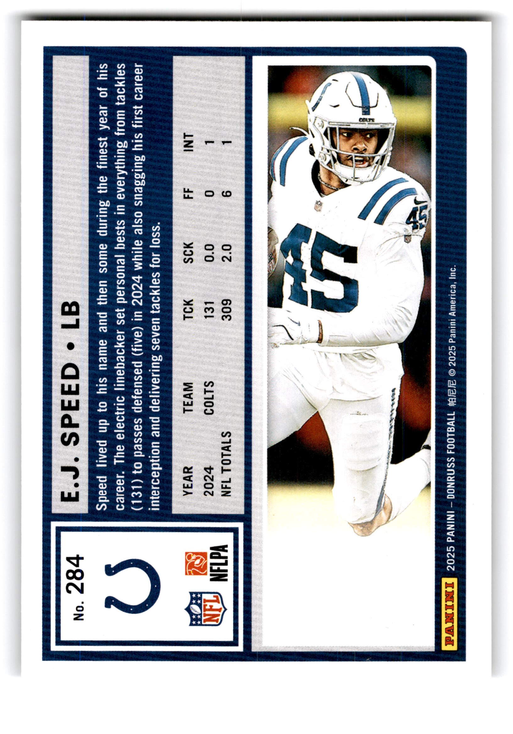 2025 Panini Donruss E.J. Speed #284