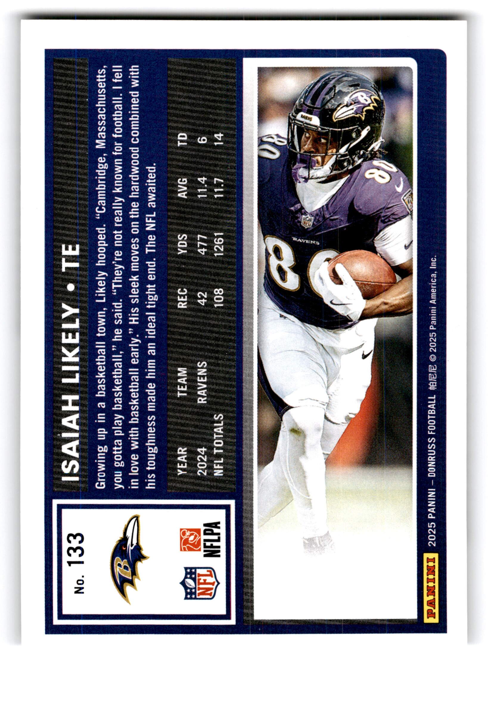 2025 Donruss Football Isaiah Likely #133