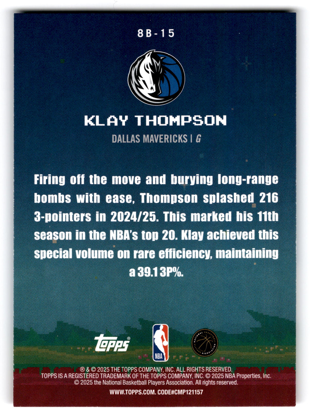 2025 Topps 8-Bit Ballers Klay Thompson #8B-15