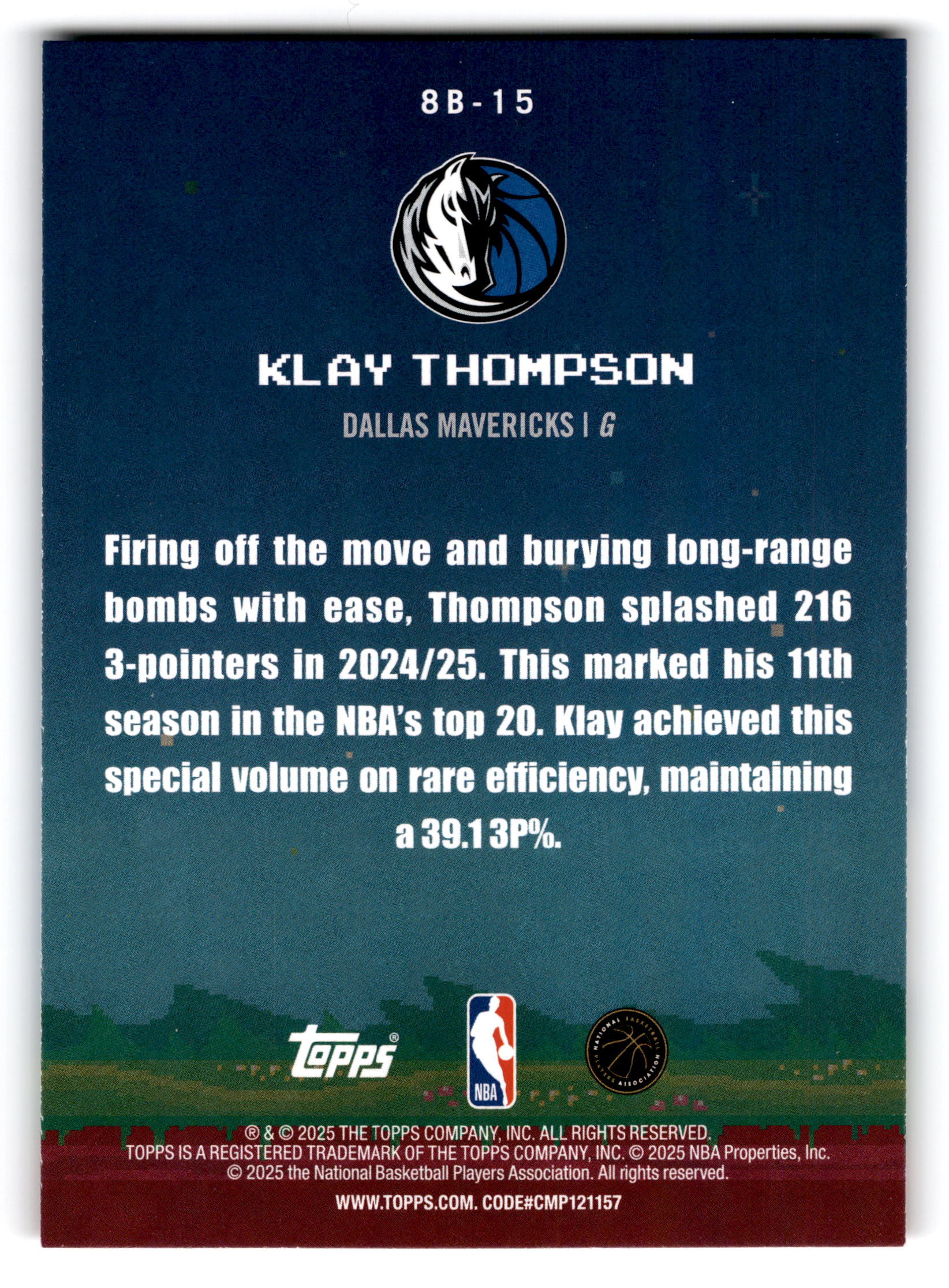 2025 Topps 8-Bit Ballers Klay Thompson #8B-15
