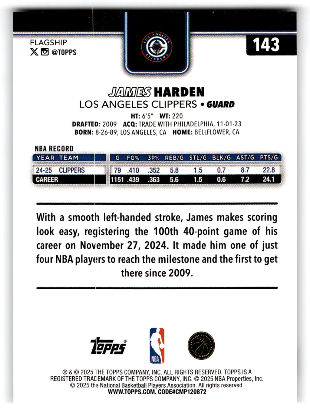 2025 Topps Flagship James Harden #143
