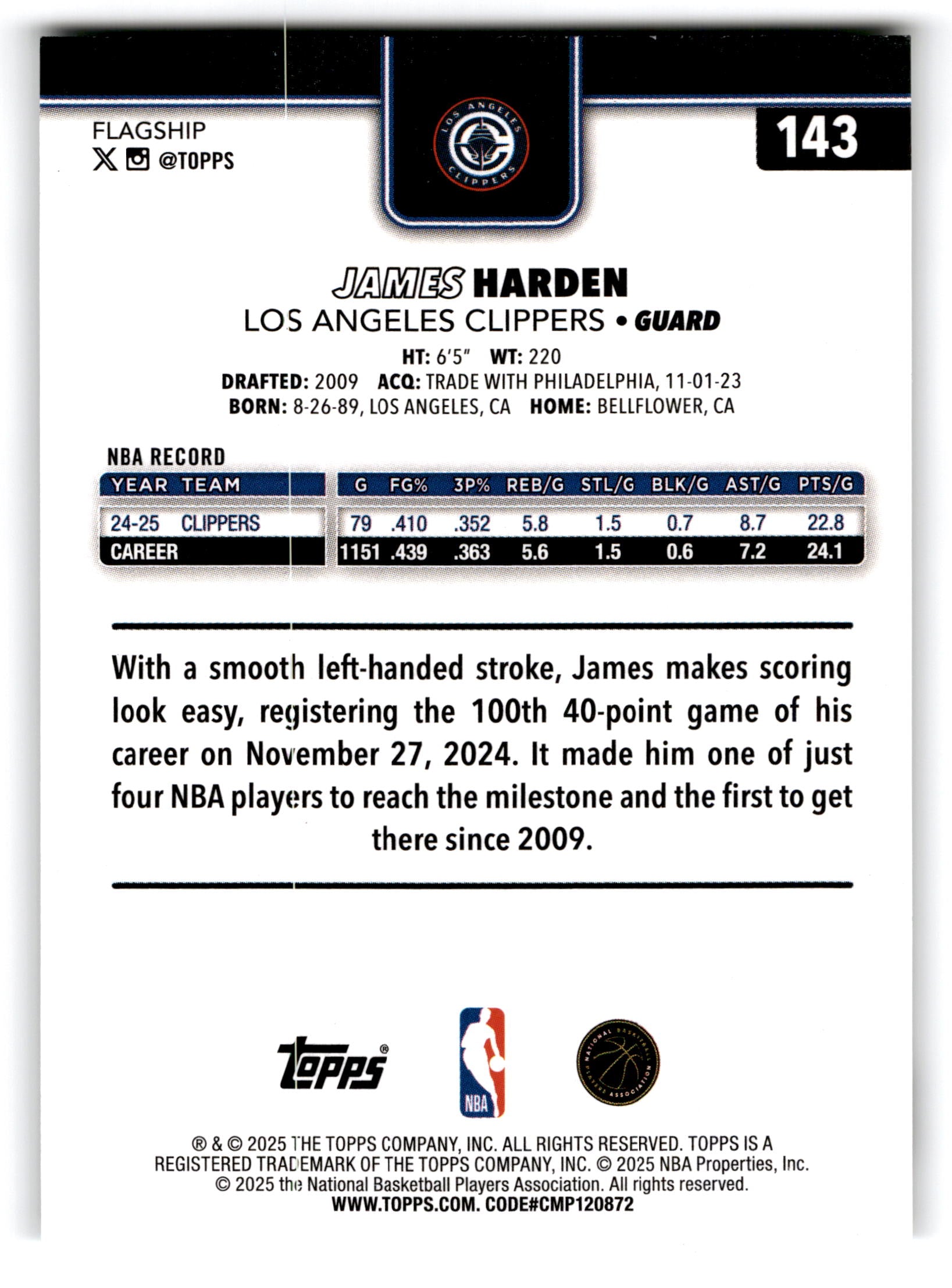 2025 Topps Flagship James Harden #143