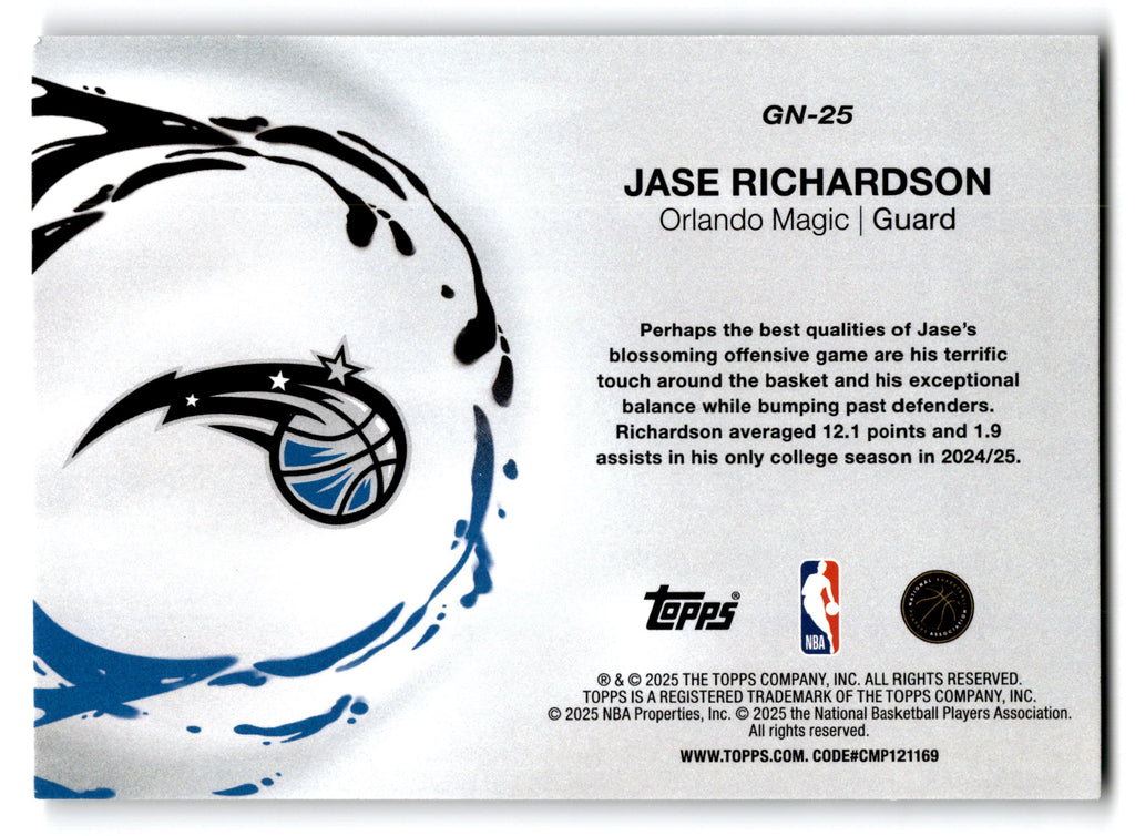 2025 Topps Generation Now Jase Richardson #GN-25 RC