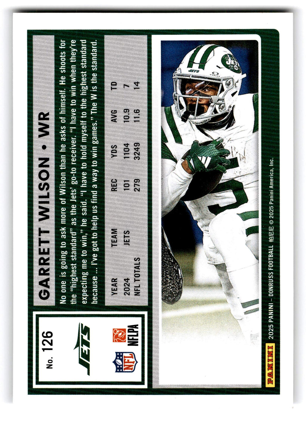 2025 Panini Donruss Garrett Wilson #126