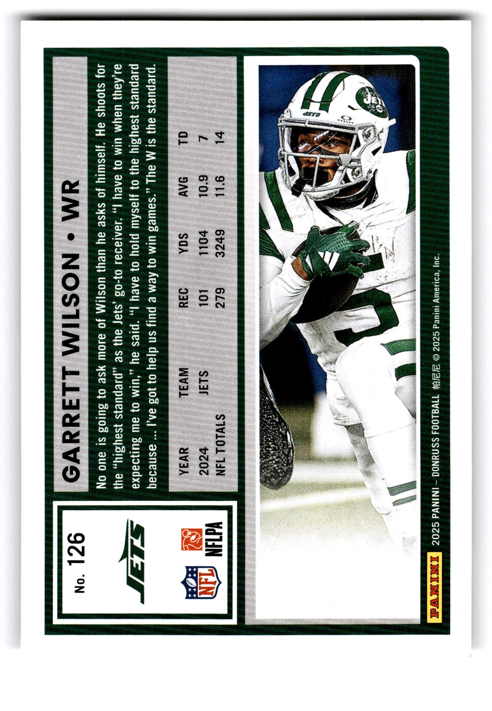 2025 Panini Donruss Garrett Wilson #126