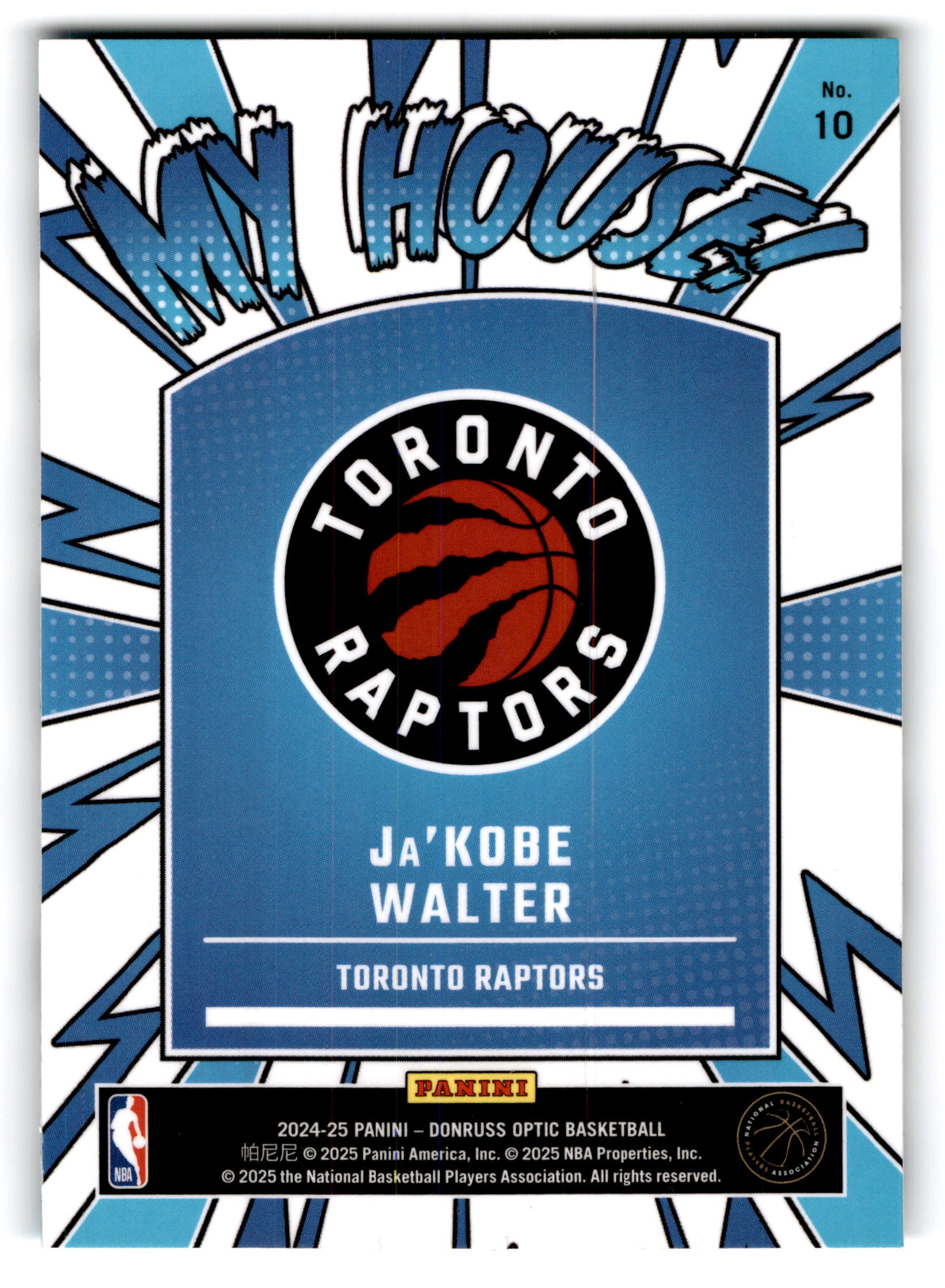 2025 Panini Donruss Optic My House! Ja'Kobe Walter #10 RC