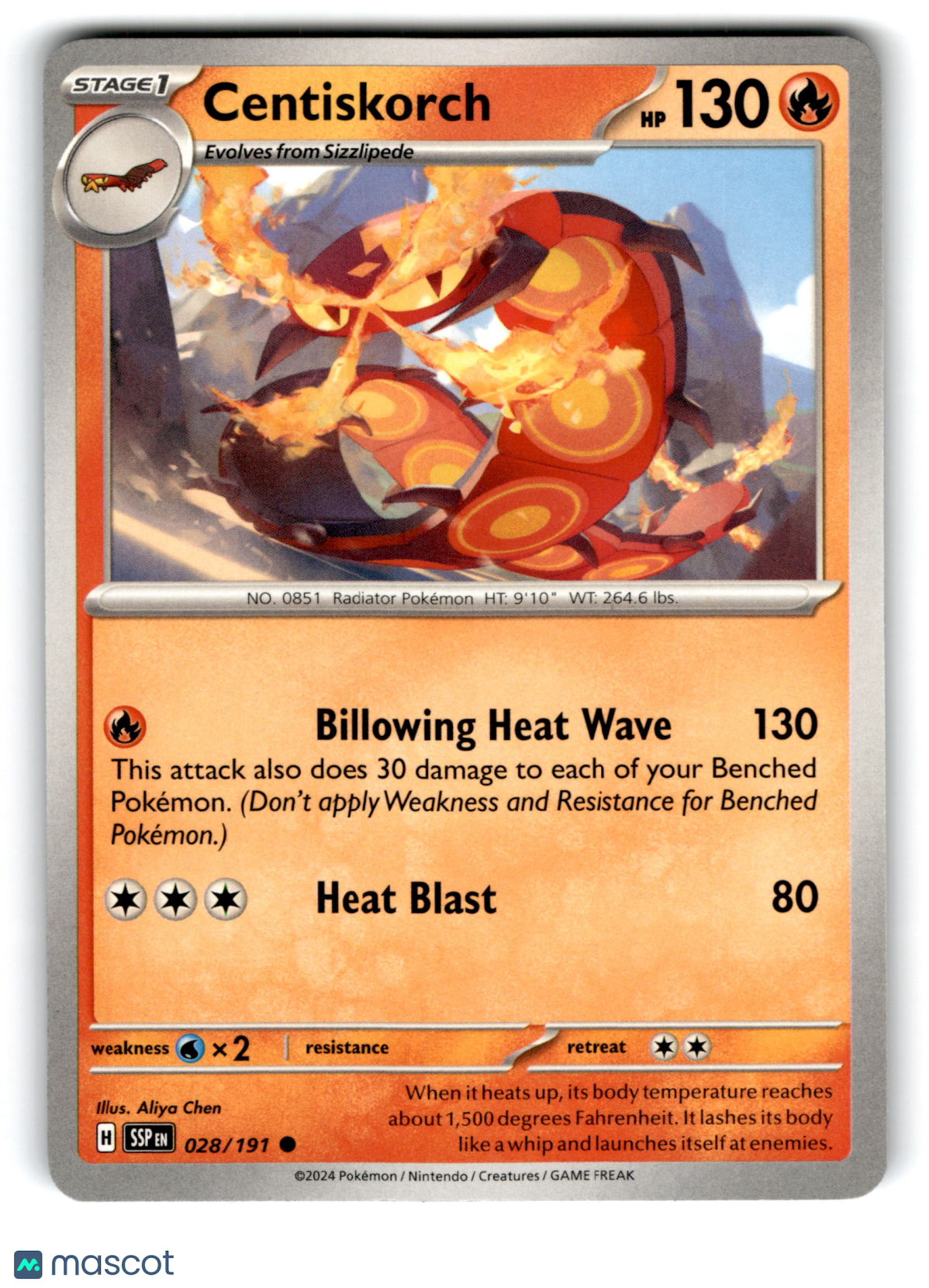 2024 Pokemon Centiskorch #28/191