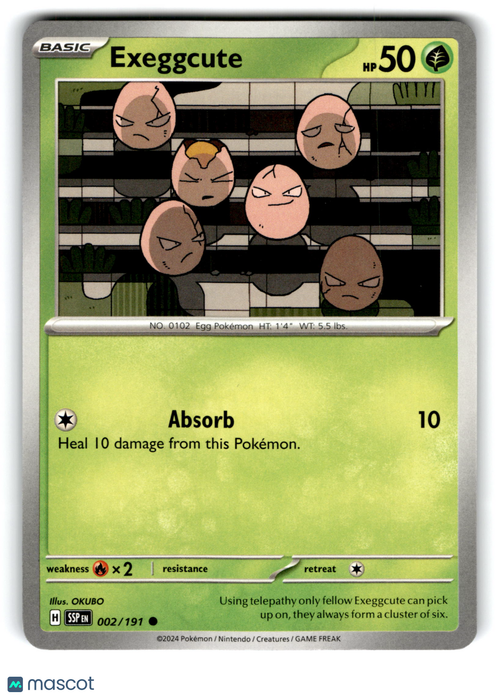 2024 Pokemon Exeggcute #2/191
