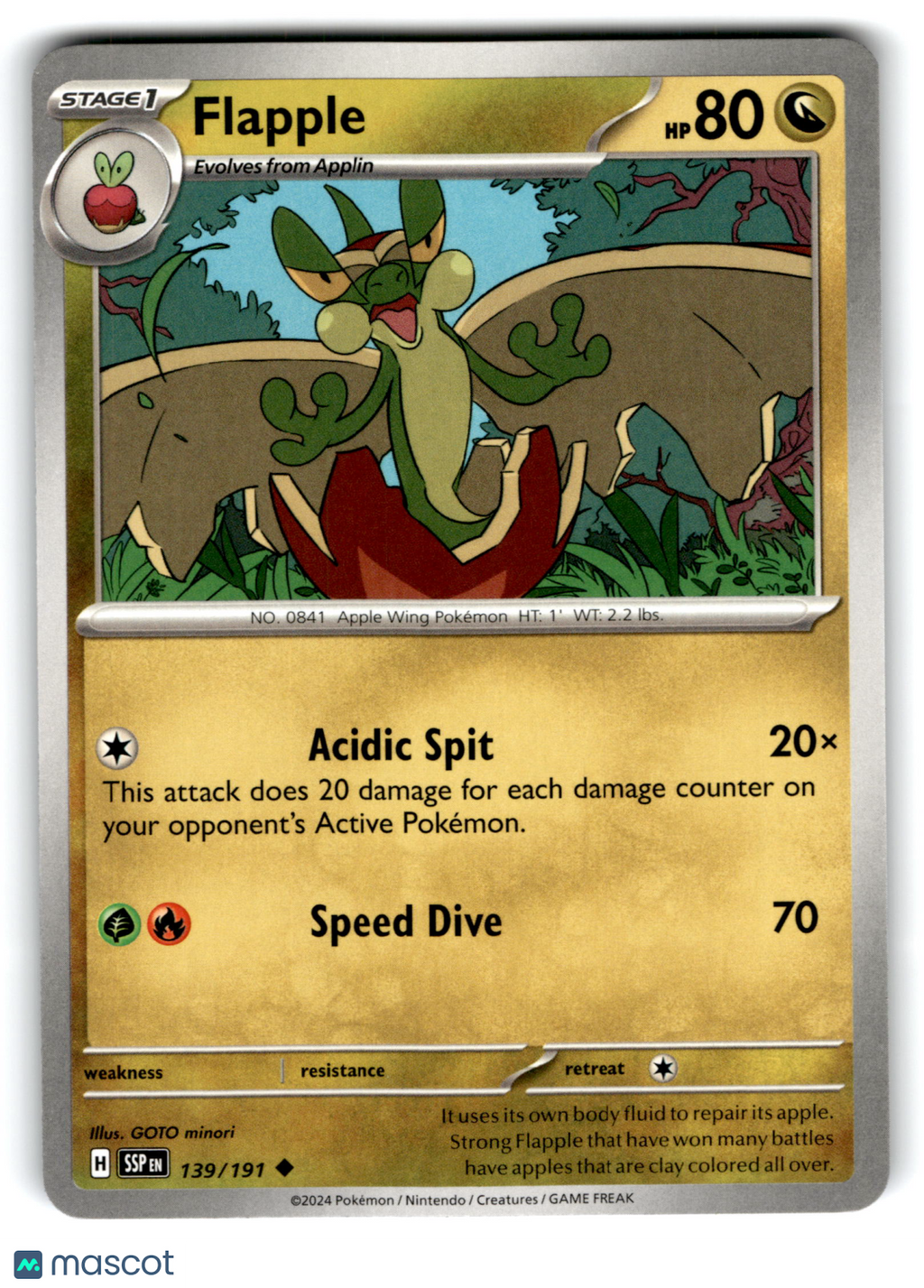 2024 Pokemon Flapple #139/191