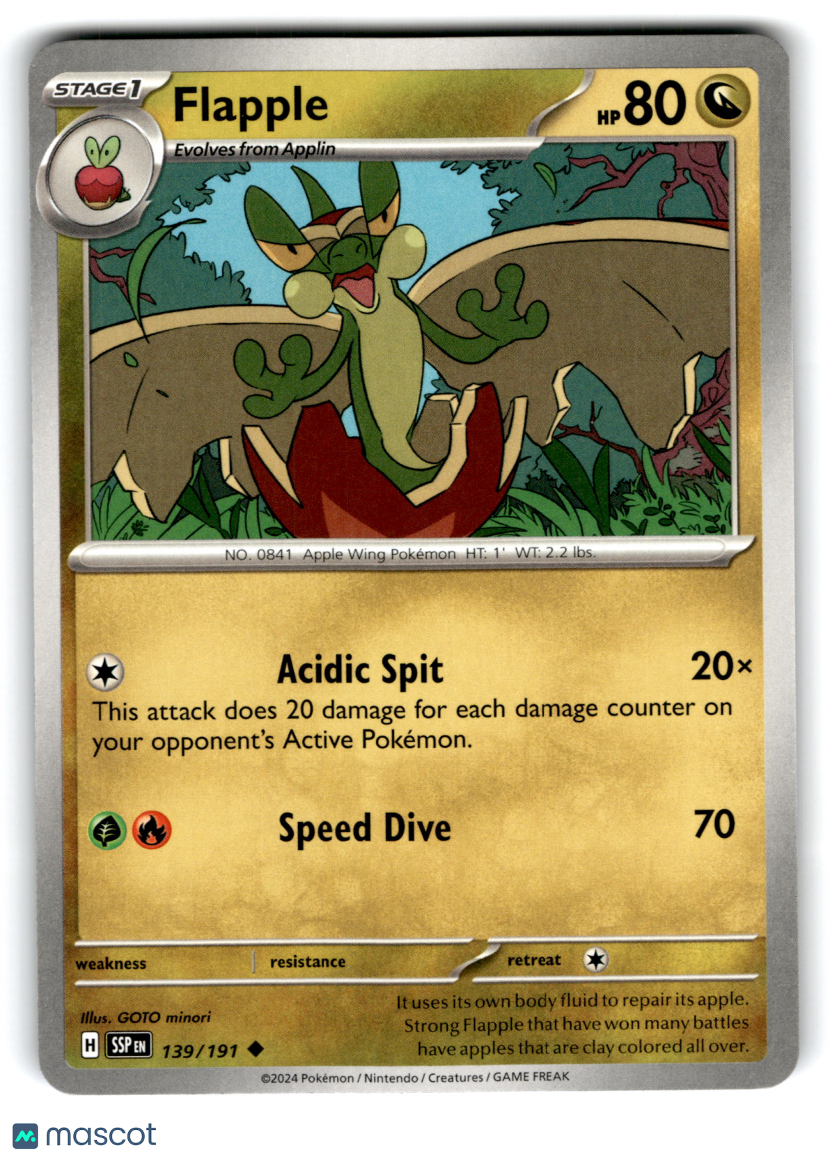 2024 Pokemon Flapple #139/191