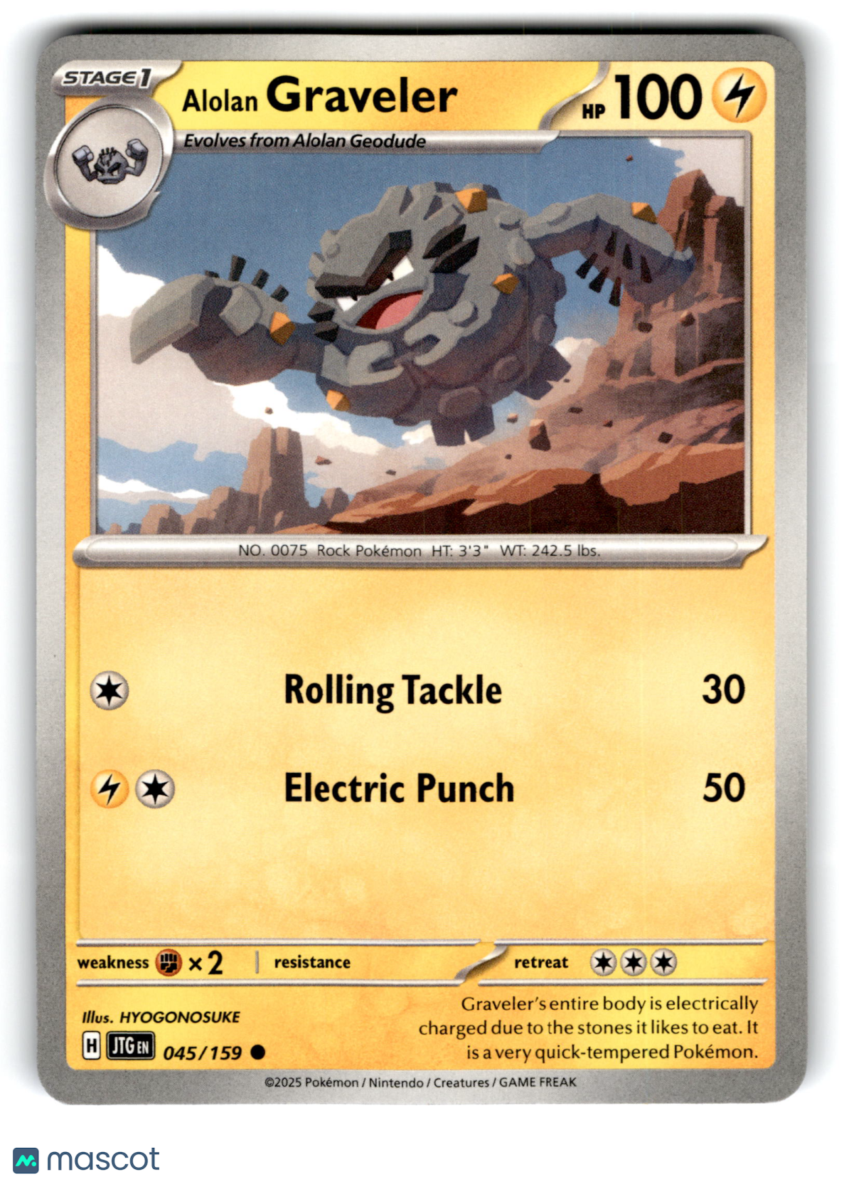 2025 Pokemon Alolan Graveler #45/159