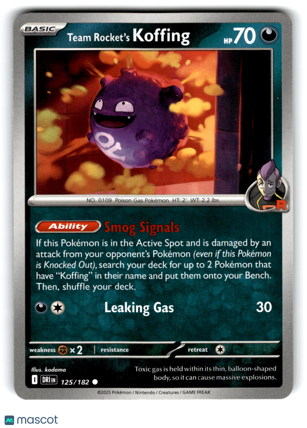 2025 Pokemon Team Rocket's Koffing #125/182