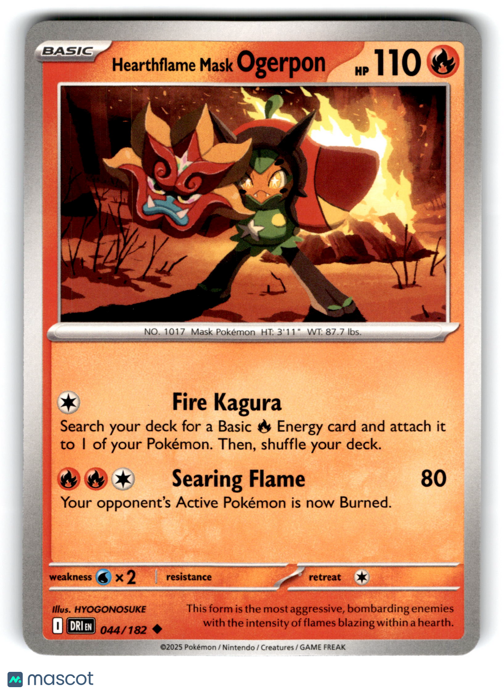 2025 Pokemon Hearthflame Mask Ogerpon #44/182