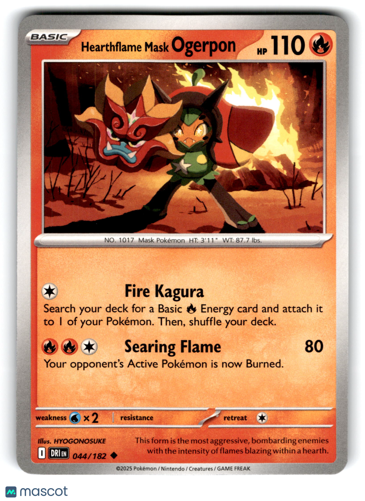 2025 Pokemon Hearthflame Mask Ogerpon #44/182