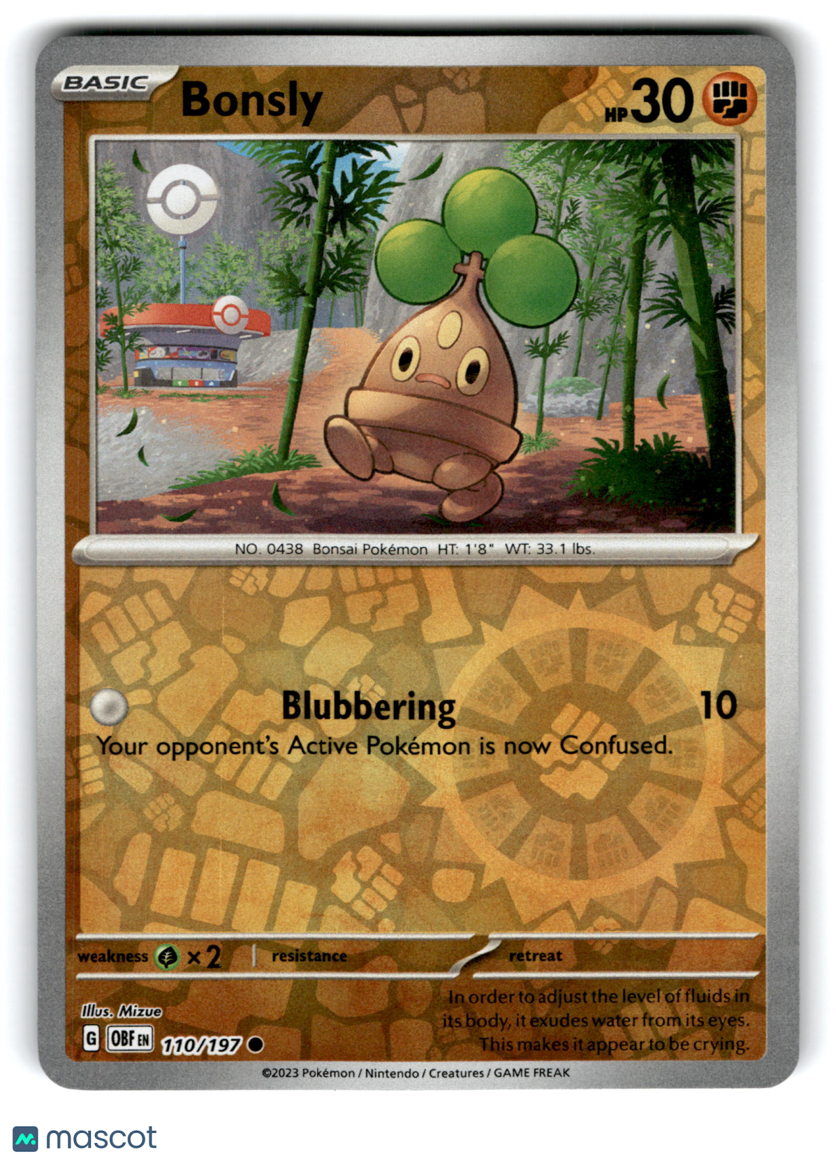 2023 Pokemon Bonsly #110/197
