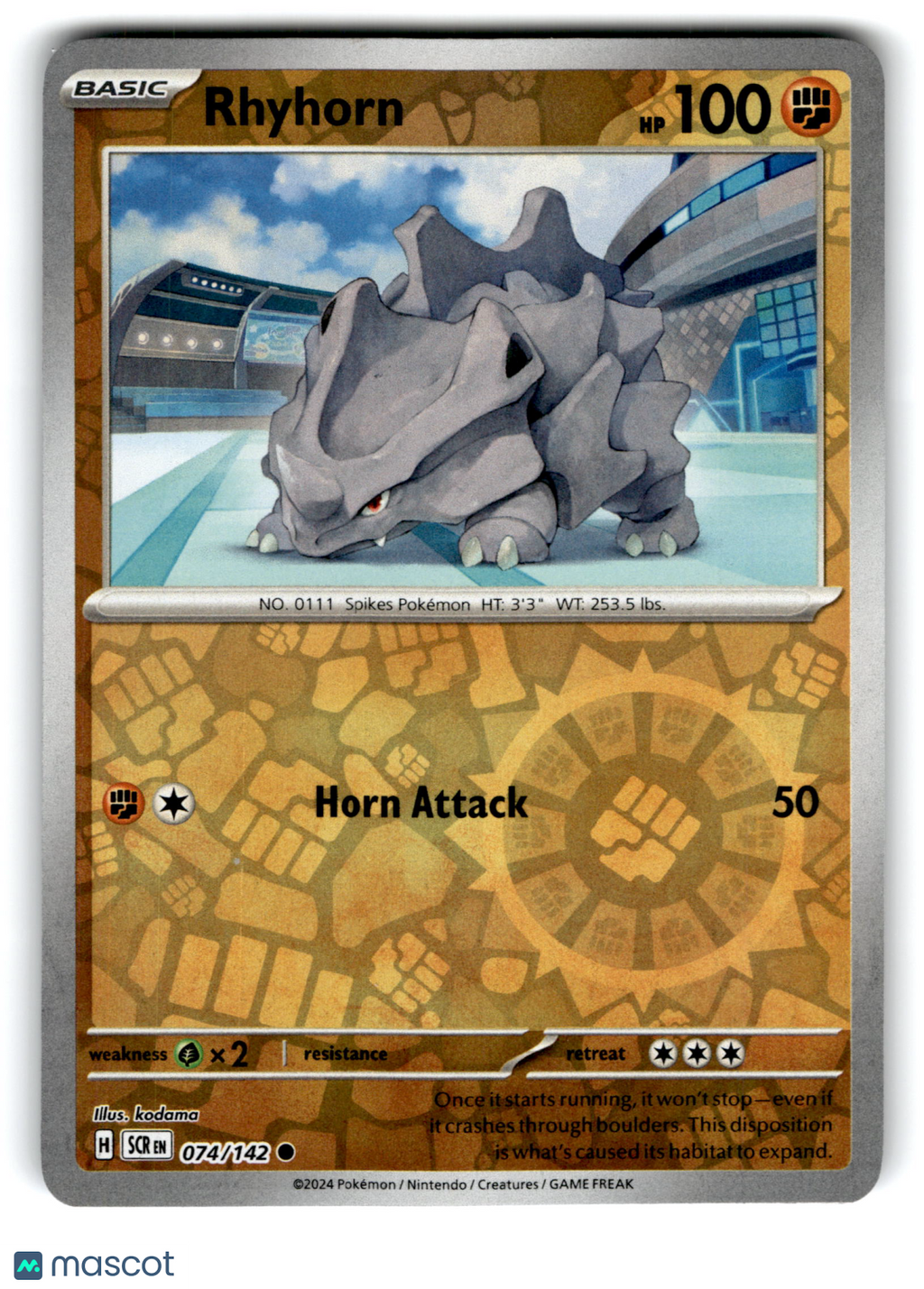 2024 Pokemon Rhyhorn #74/142