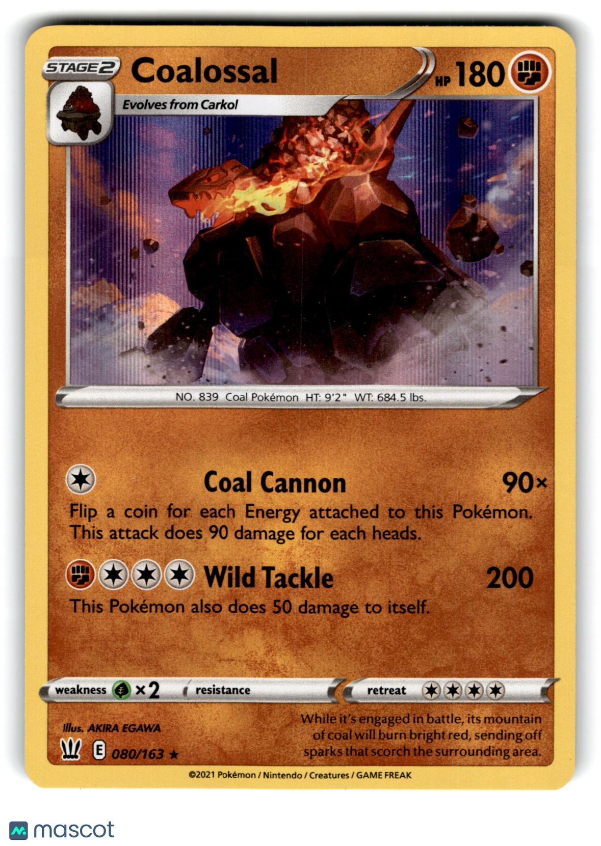 2021 Pokemon Coalossal #80/163