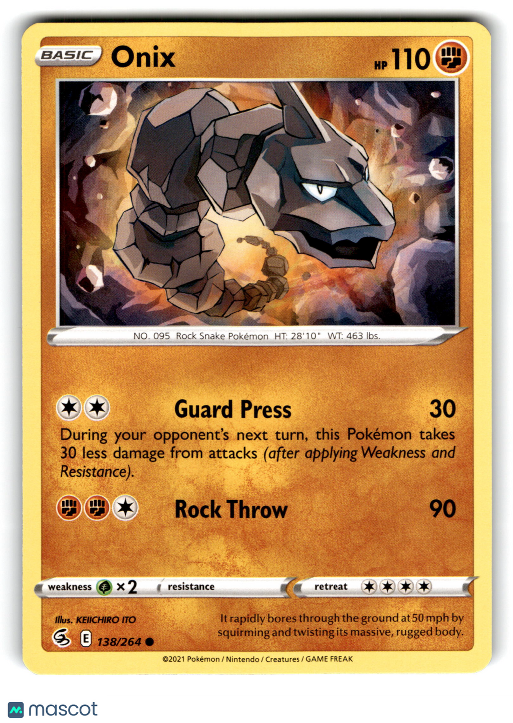 2021 Pokemon Onix #138/264