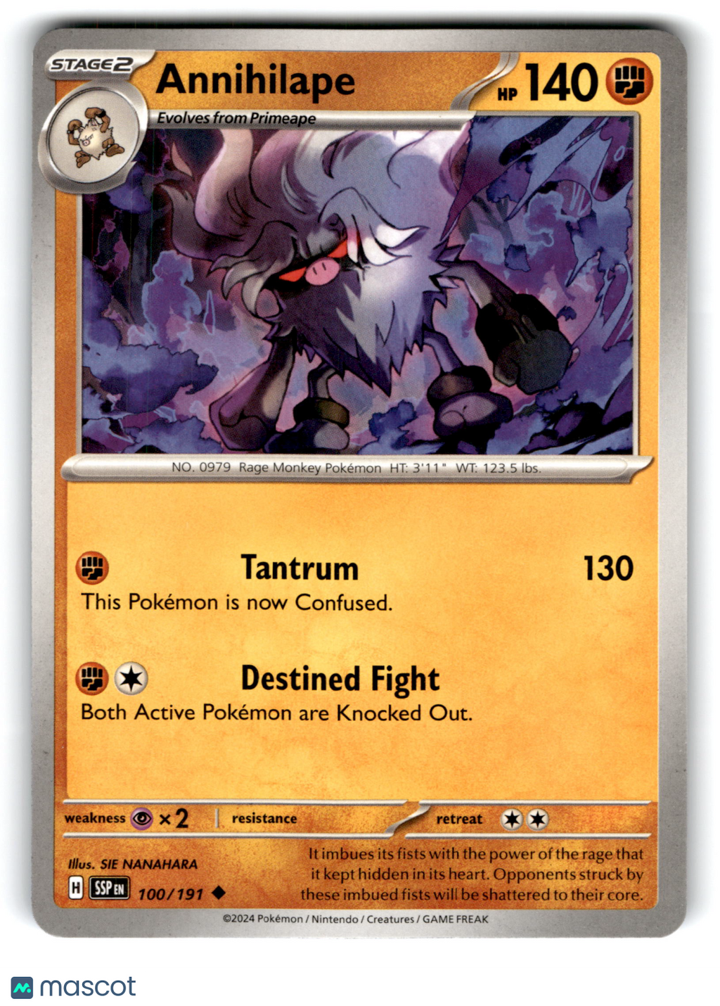 2024 Pokemon Annihilape #100/191