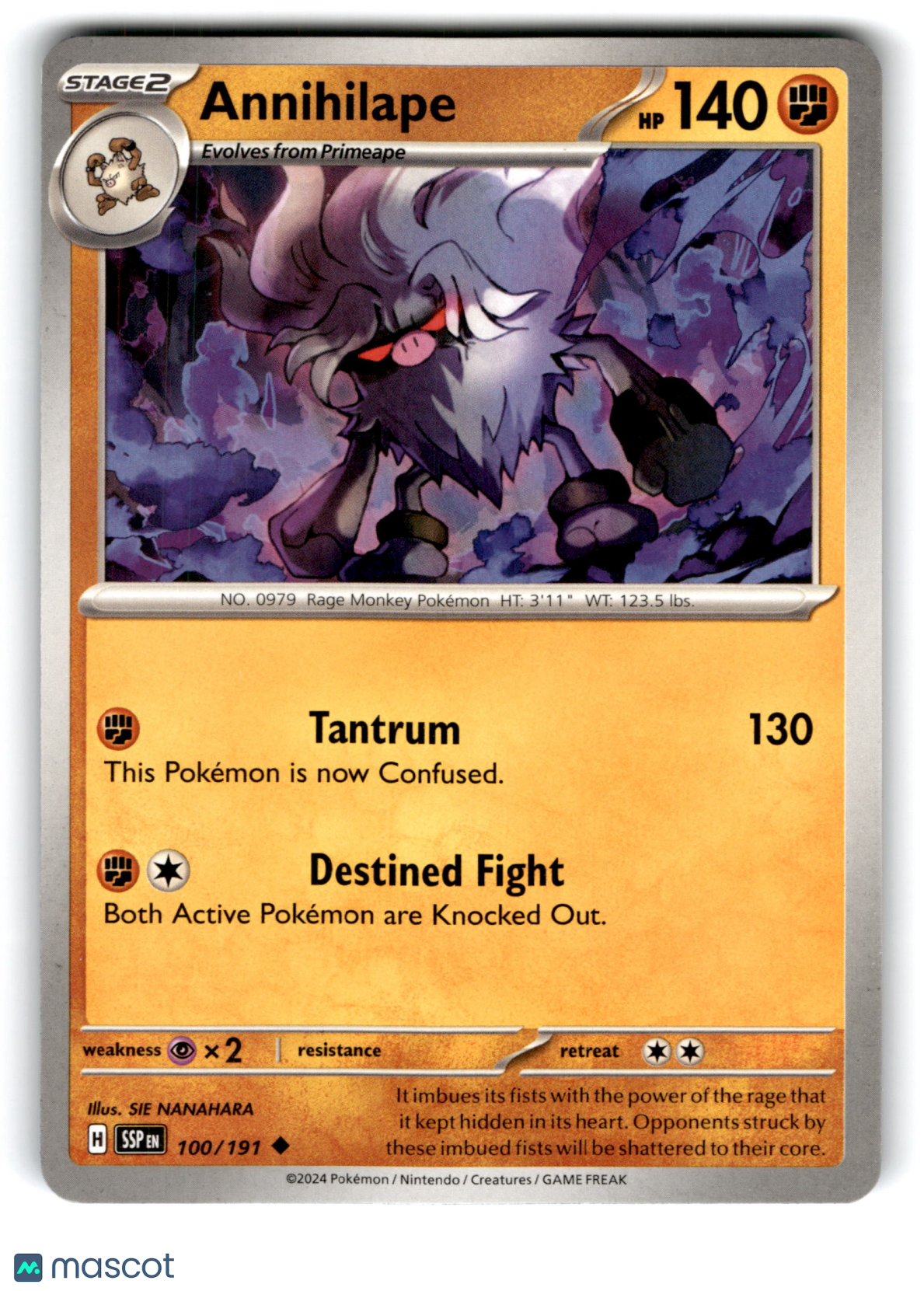 2024 Pokemon Annihilape #100/191