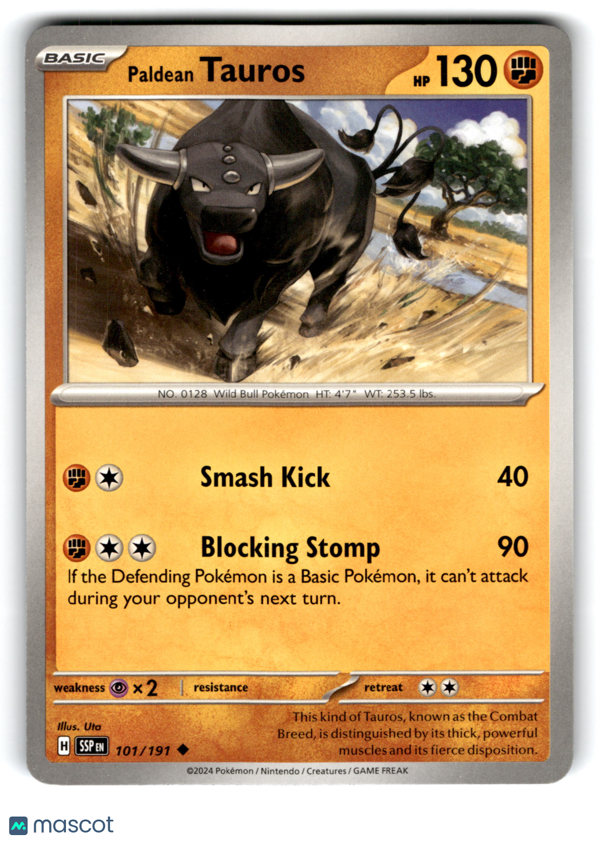 2024 Pokemon Paldean Tauros #101/191