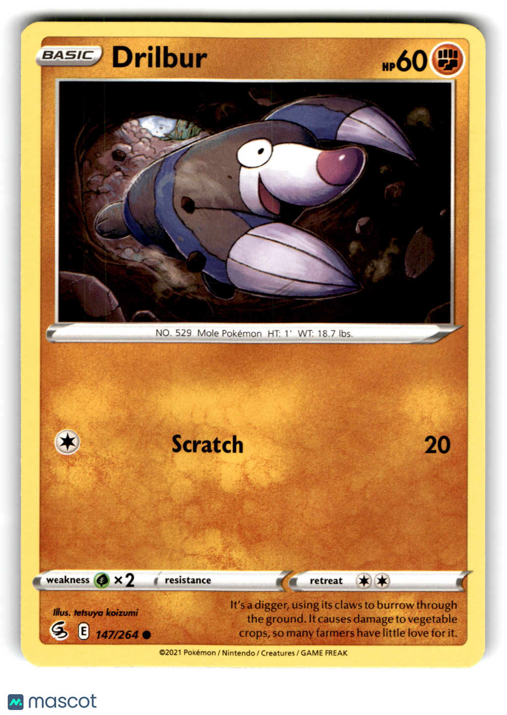 2021 Pokemon Drilbur #147/264