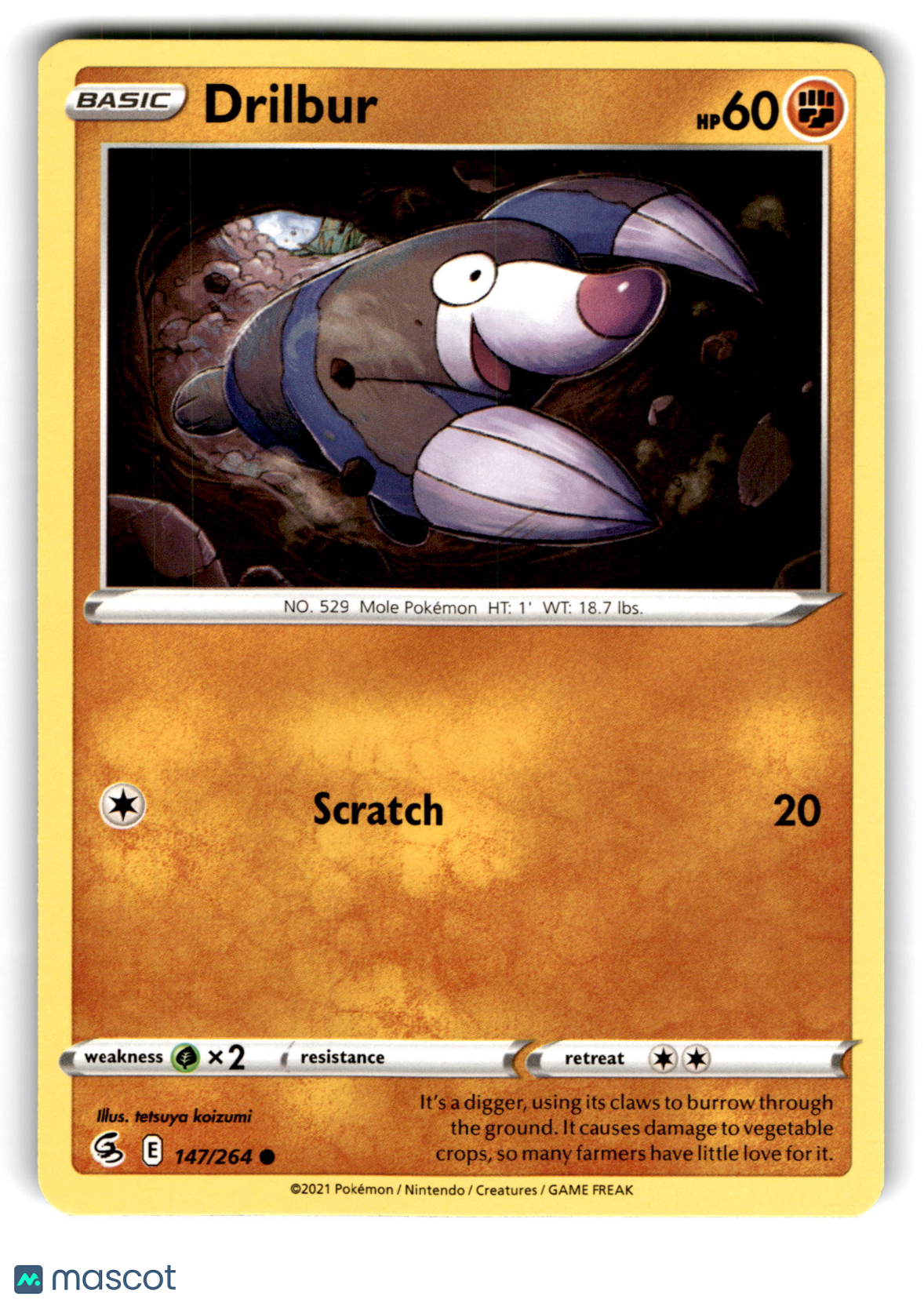 2021 Pokemon Drilbur #147/264