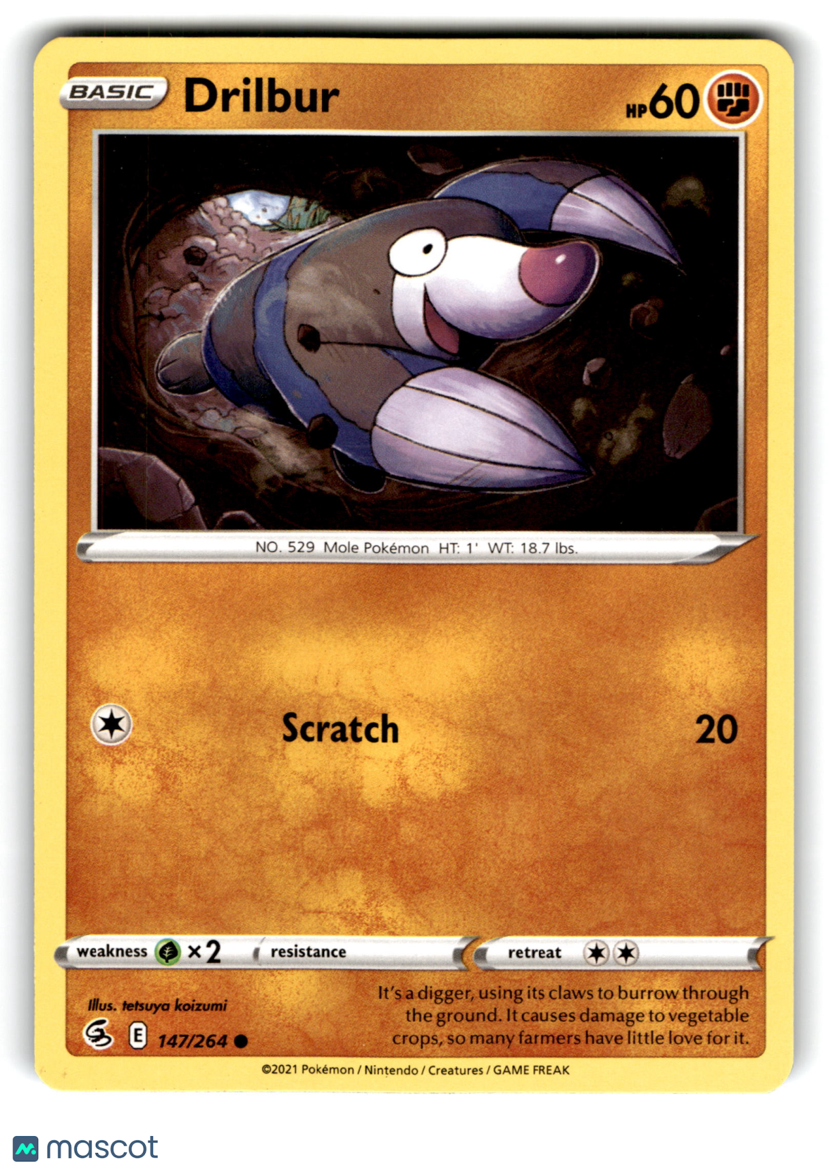 2021 Pokemon Drilbur #147/264