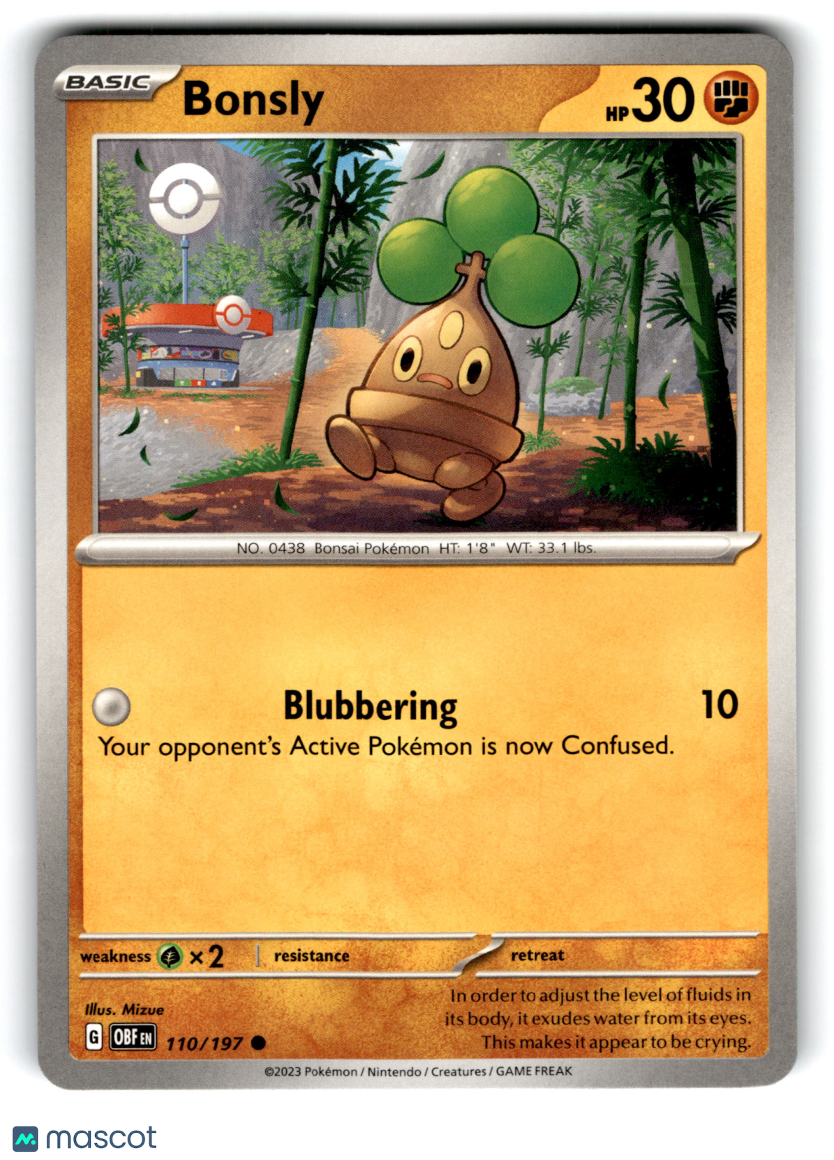 2023 Pokemon Bonsly #110/197