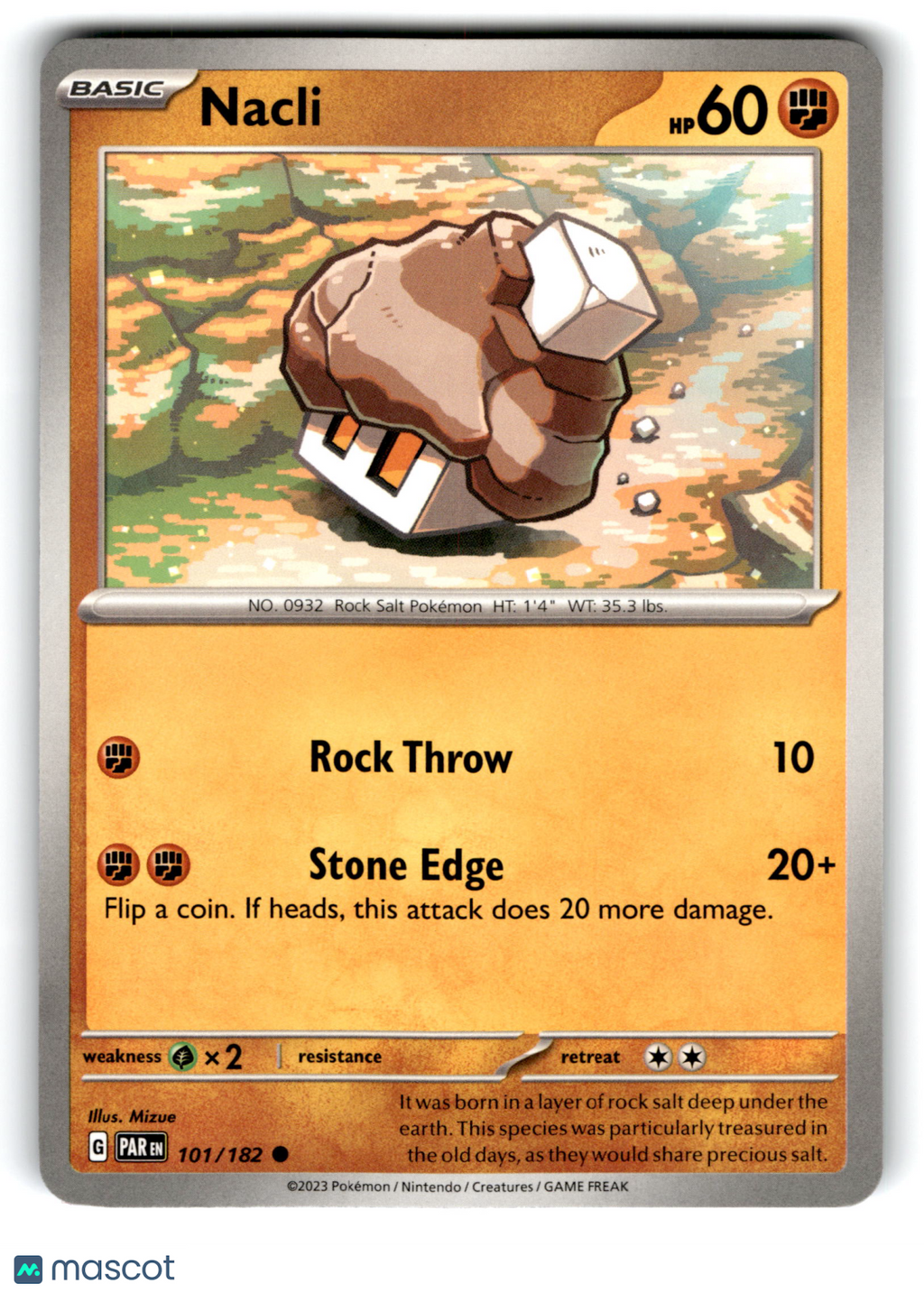 2023 Pokemon Nacli #101/182