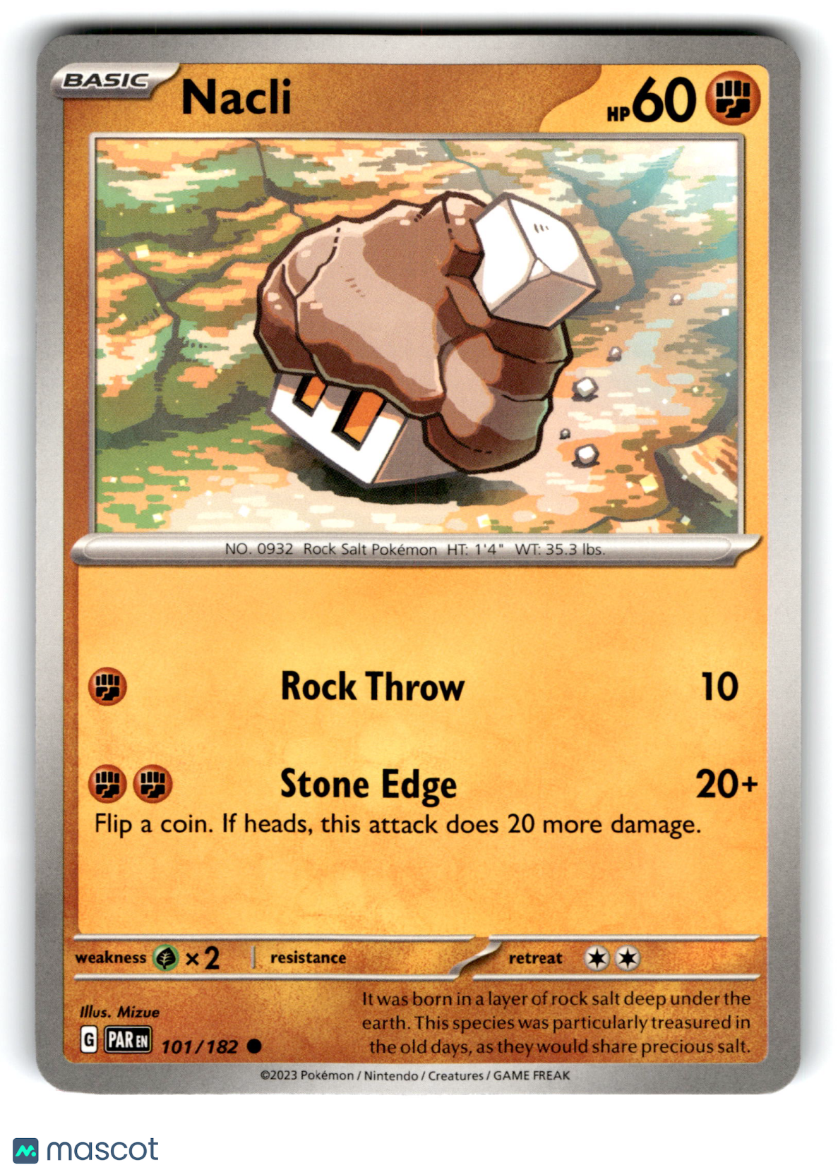 2023 Pokemon Nacli #101/182