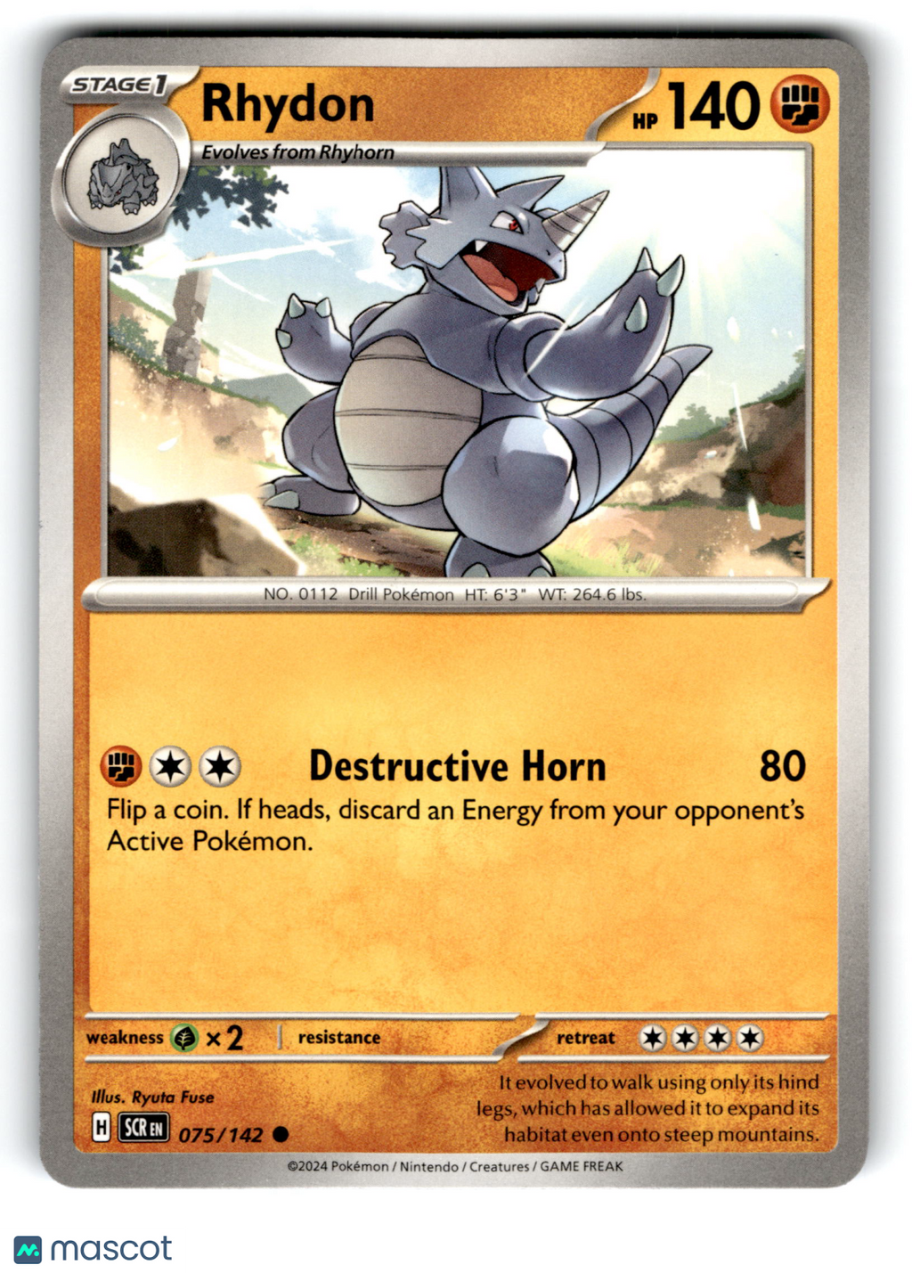 2024 Pokemon Rhydon #75/142