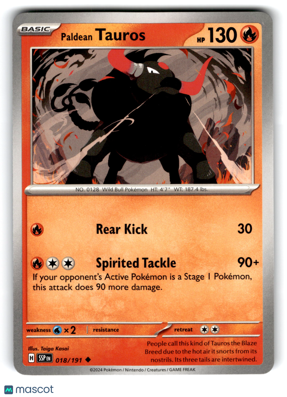2024 Pokemon Paldean Tauros #18/191