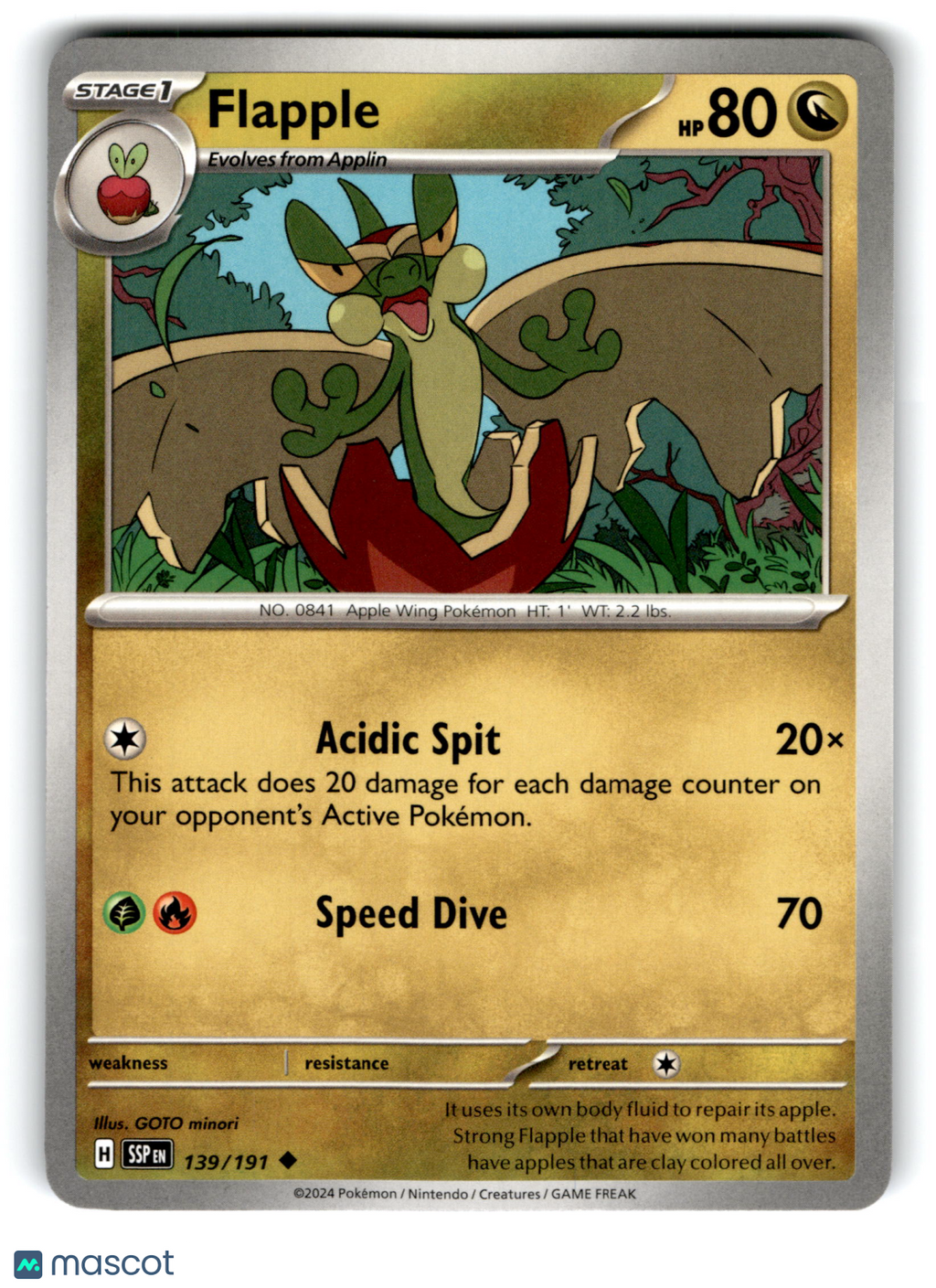 2024 Pokemon Flapple #139/191