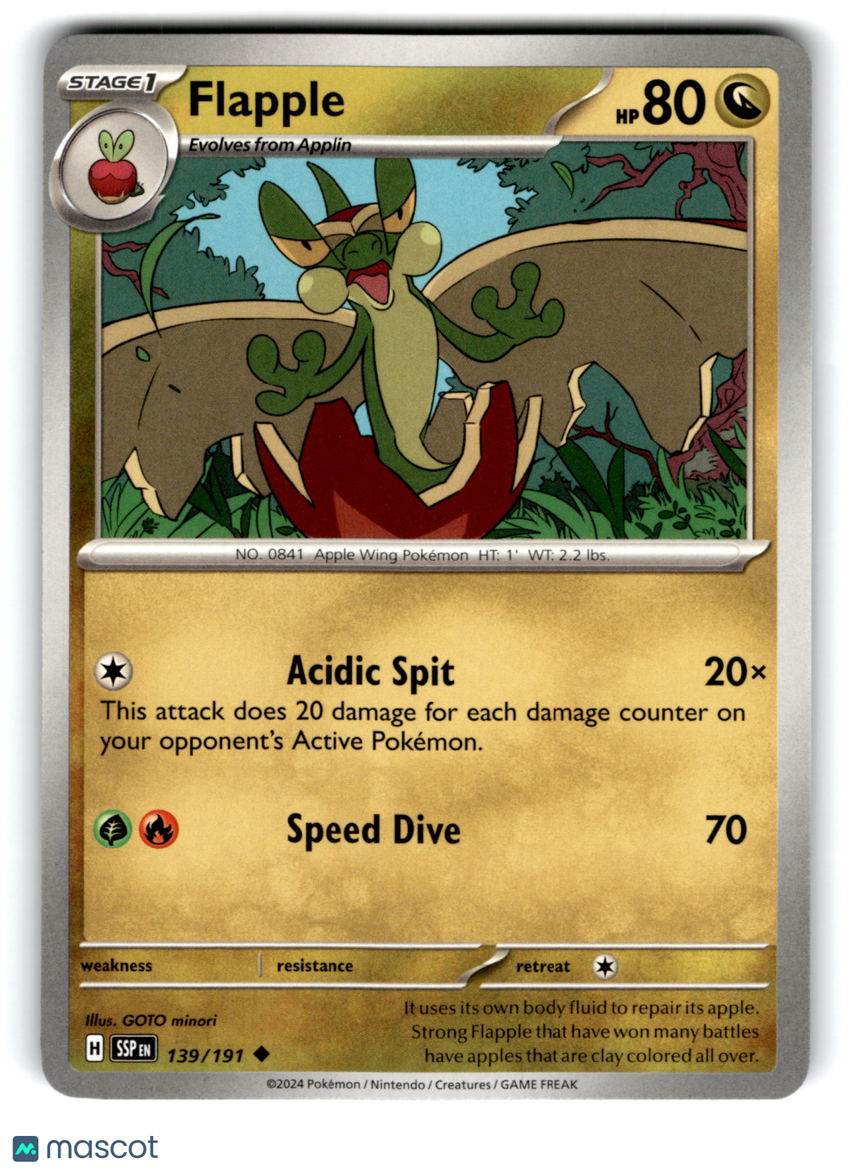 2024 Pokemon Flapple #139/191