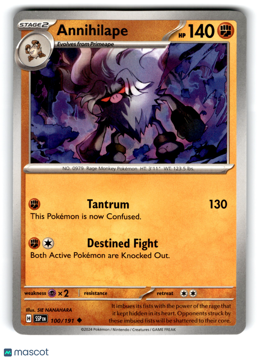 2024 Pokemon Annihilape #100/191