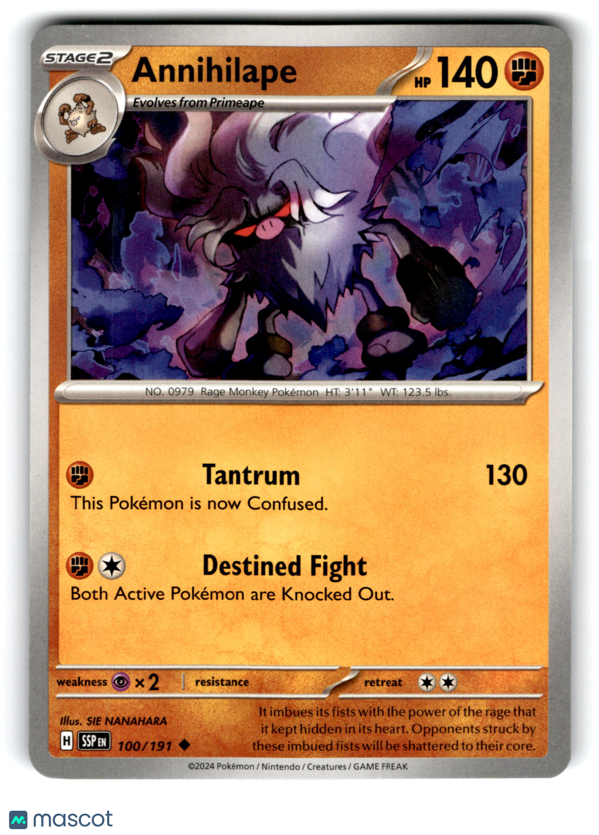 2024 Pokemon Annihilape #100/191