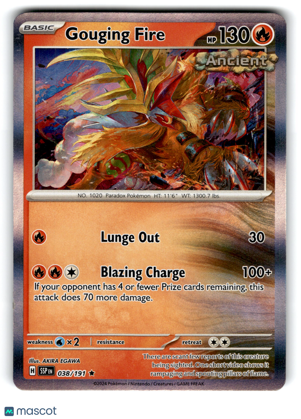 2024 Pokemon Gouging Fire #38/191