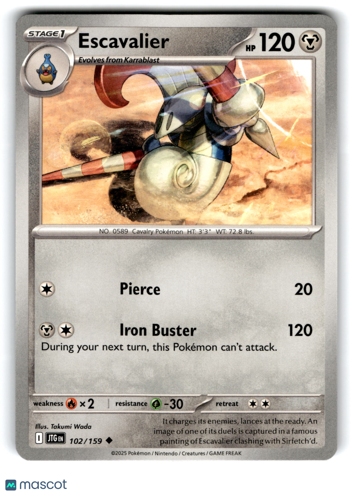 2025 Pokemon Escavalier #102/159