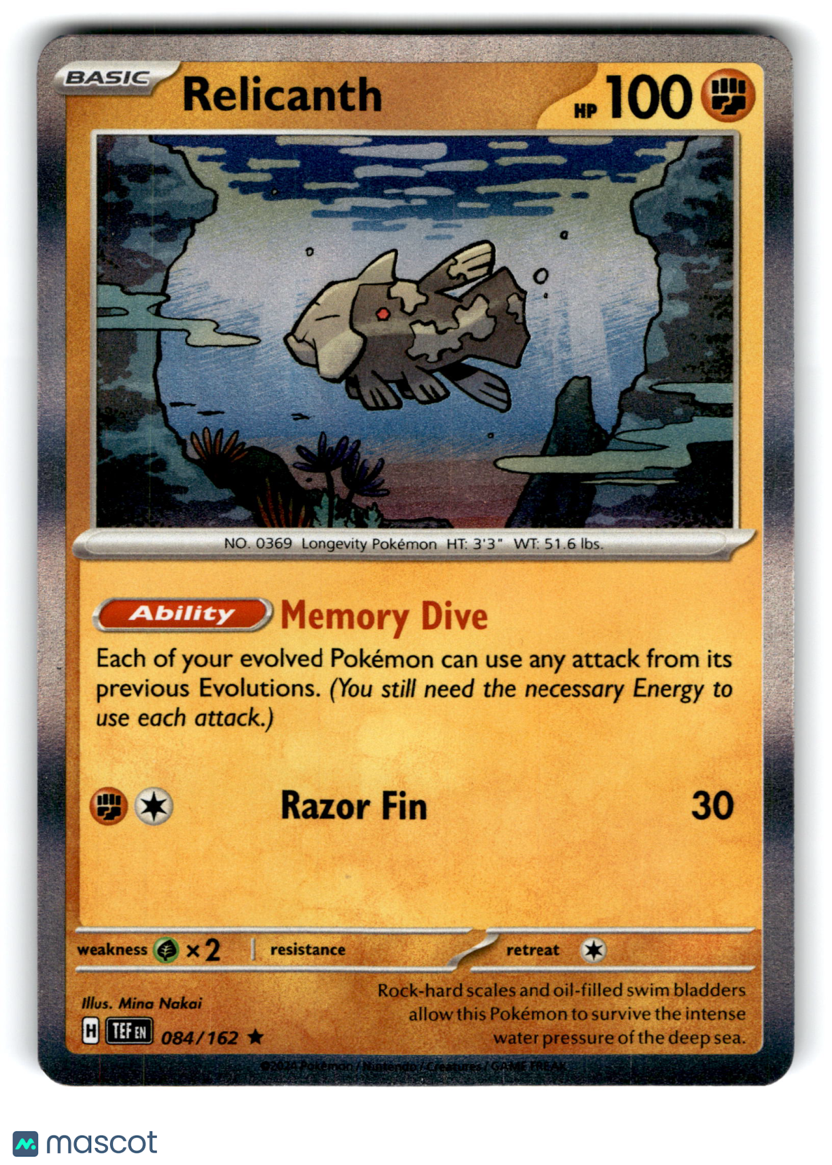 2024 Pokemon Relicanth #84/162