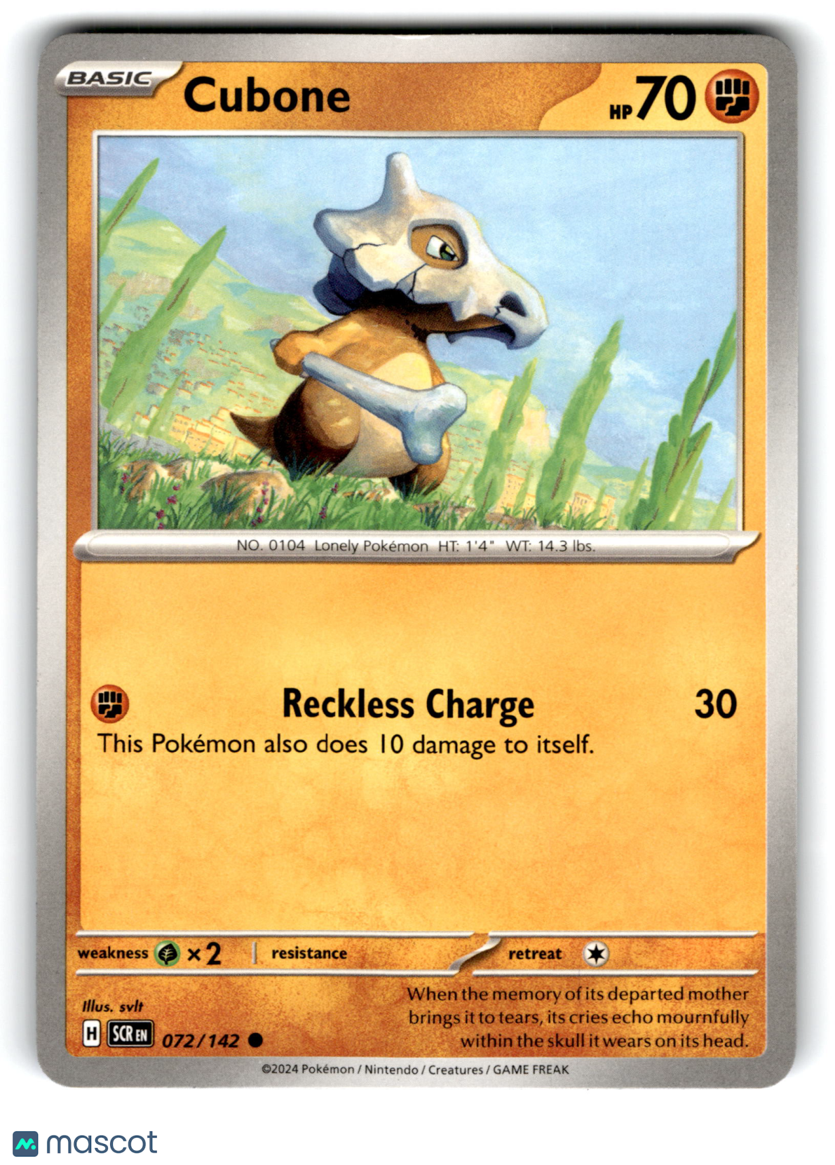 2024 Pokemon Cubone #72/142