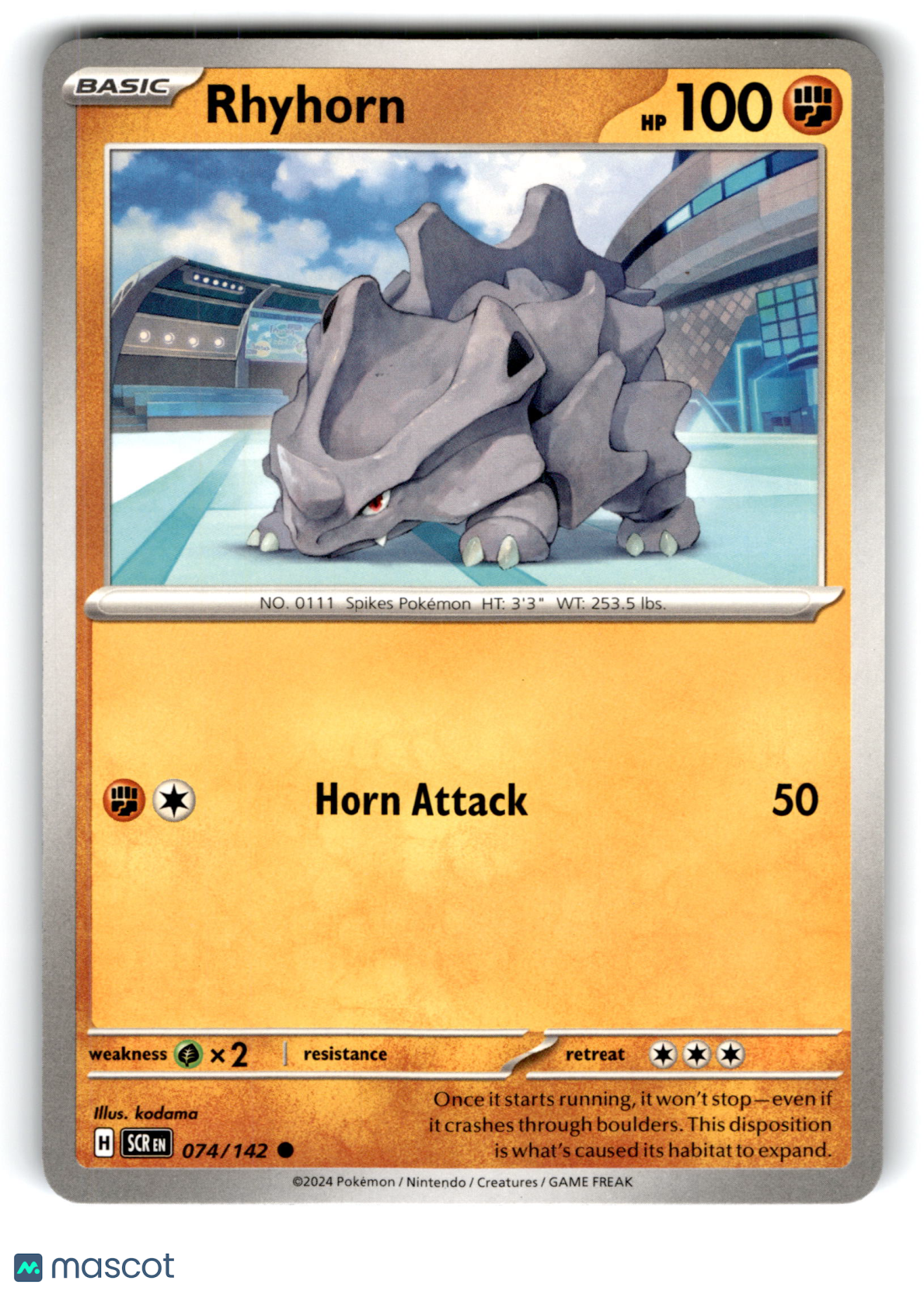 2024 Pokemon Rhyhorn #74/142