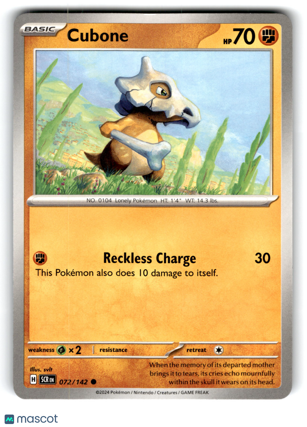 2024 Pokemon Cubone #72/142